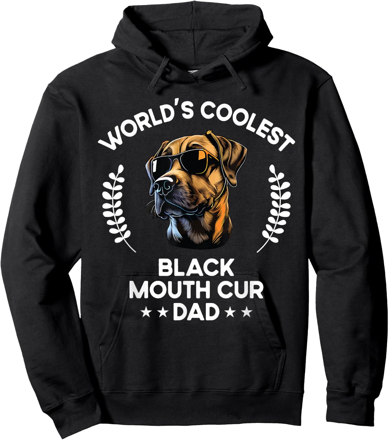 World's Coolest Dog Dad Papa - Men Black Mouth Cur Hoodie - Hoodie | Black