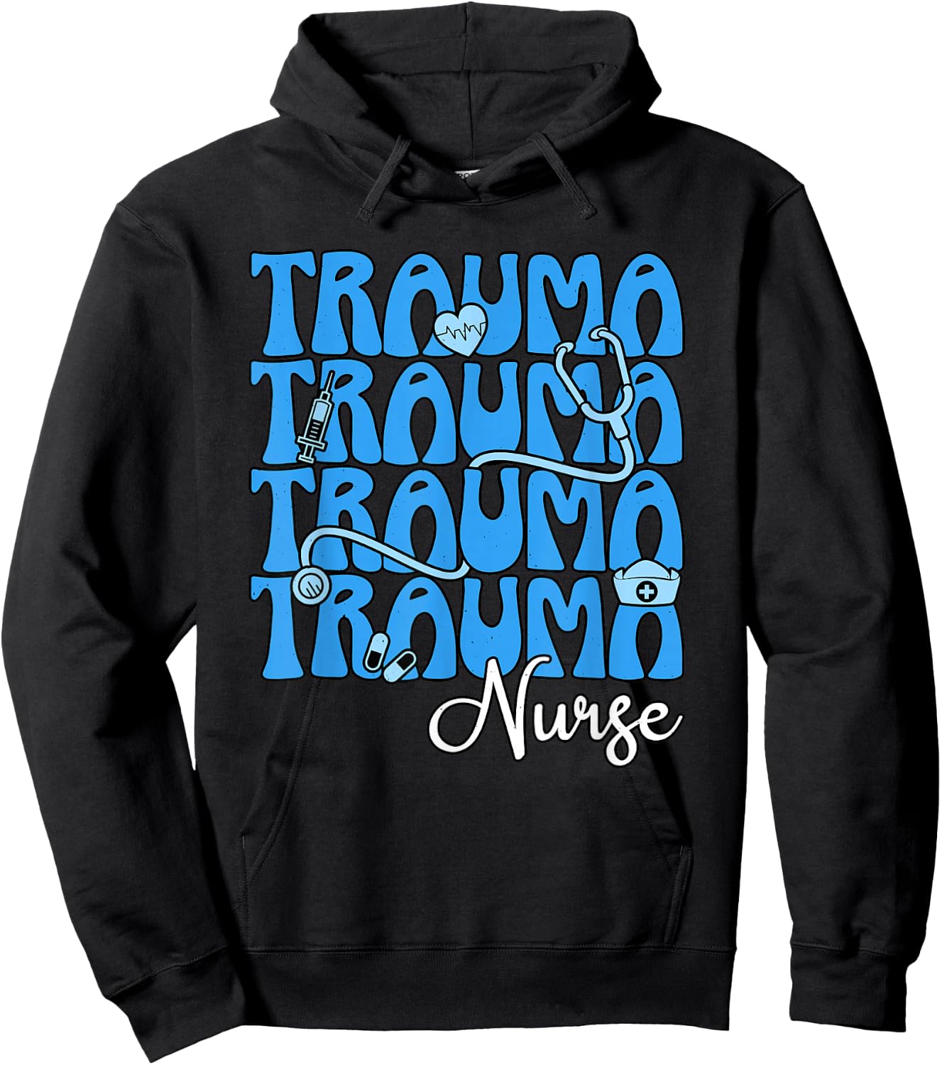 Trauma Nurse Critical Care RN Intensive Care Unit Nursing Hoodie - Hoodie | Black
