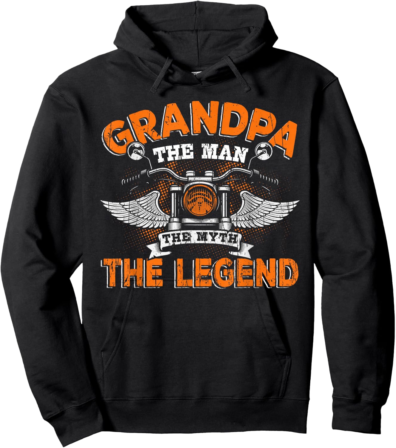 Grandpa The Man The Myth The Legend Motorcycle Hoodie - Hoodie | Black