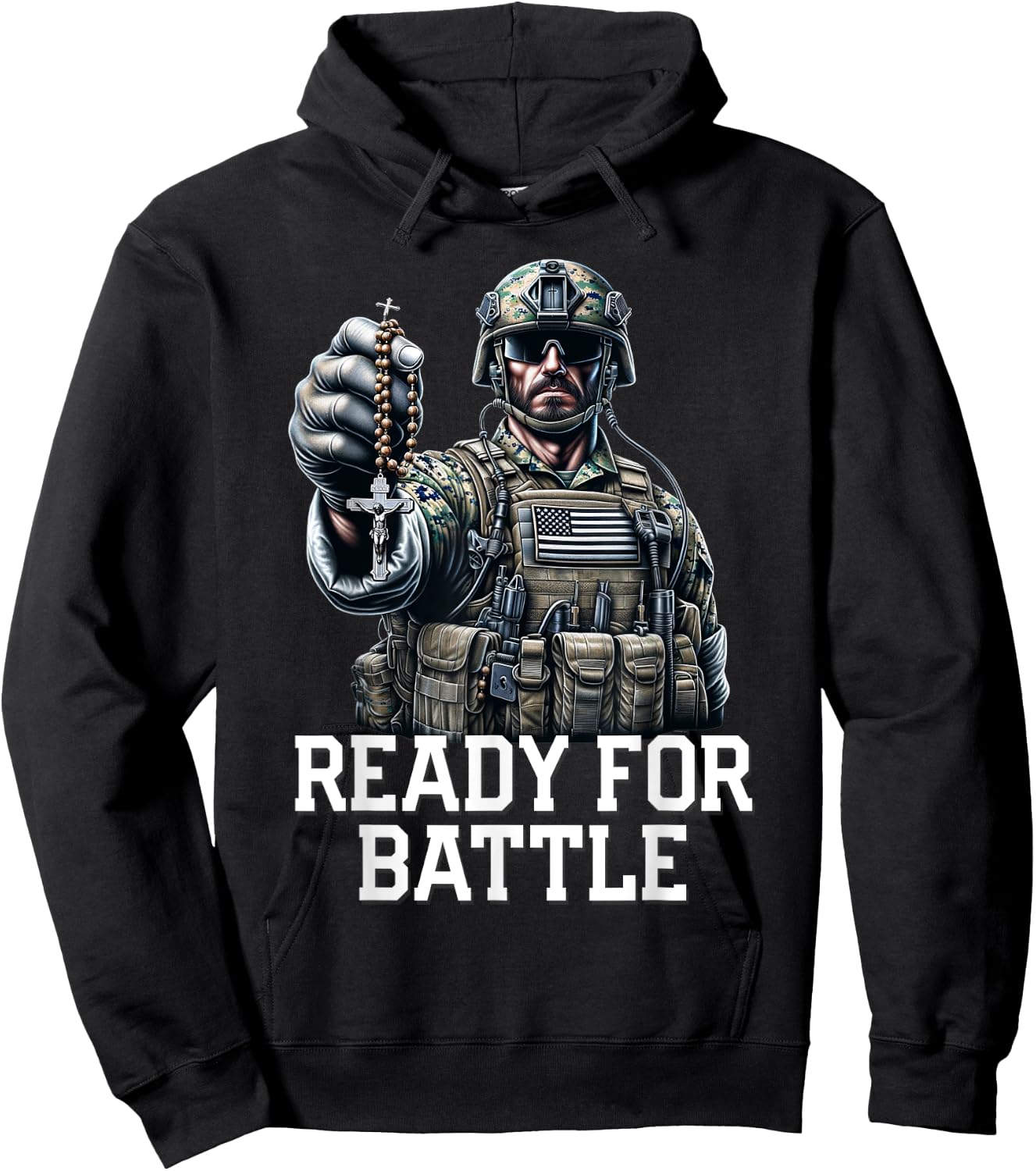 Pray The Rosary Blessed Mother Catholic Hoodie - Hoodie | Black