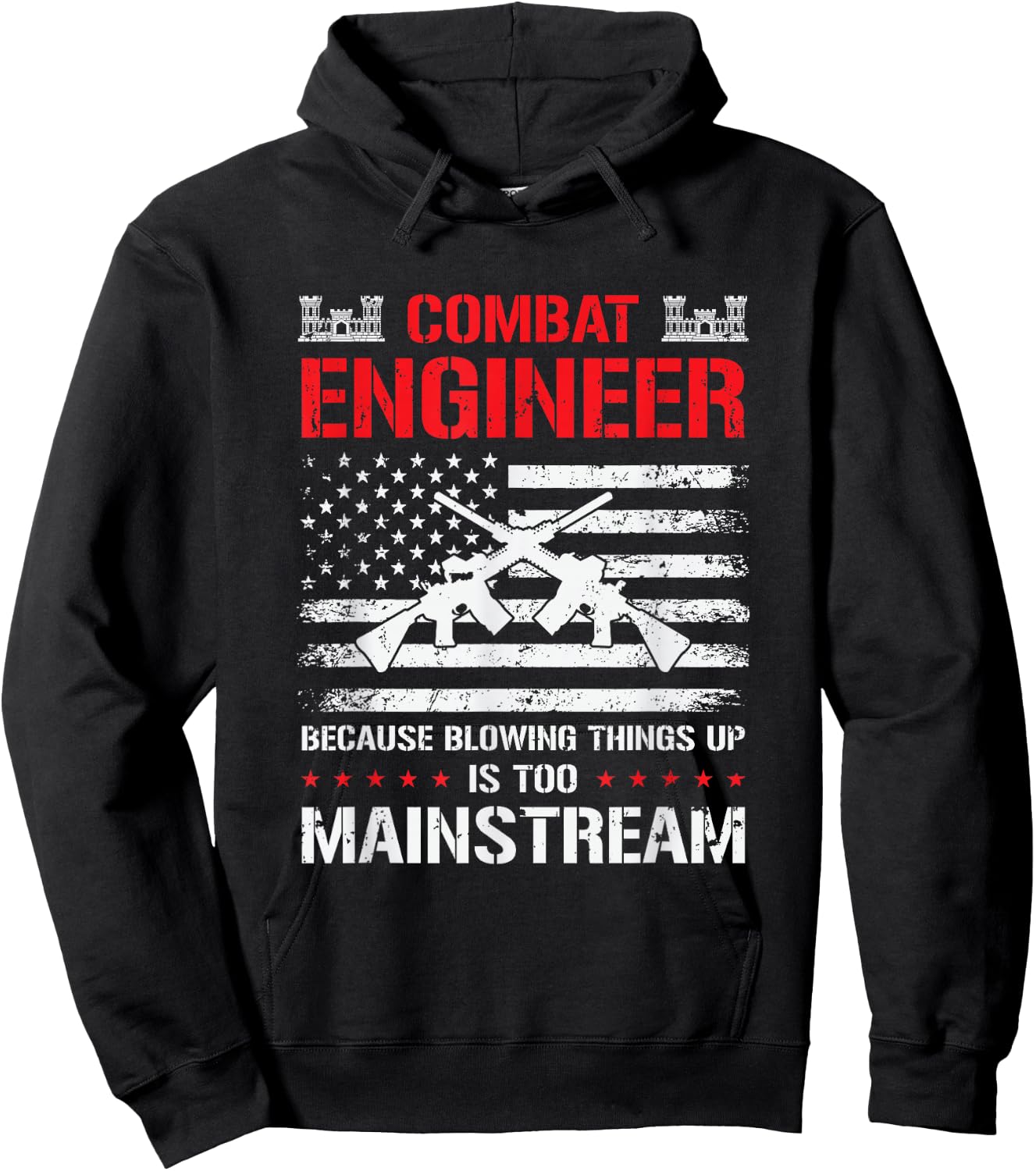 Combat Engineer Engineering Army U.S. Military Army Combat Hoodie - Hoodie | Black
