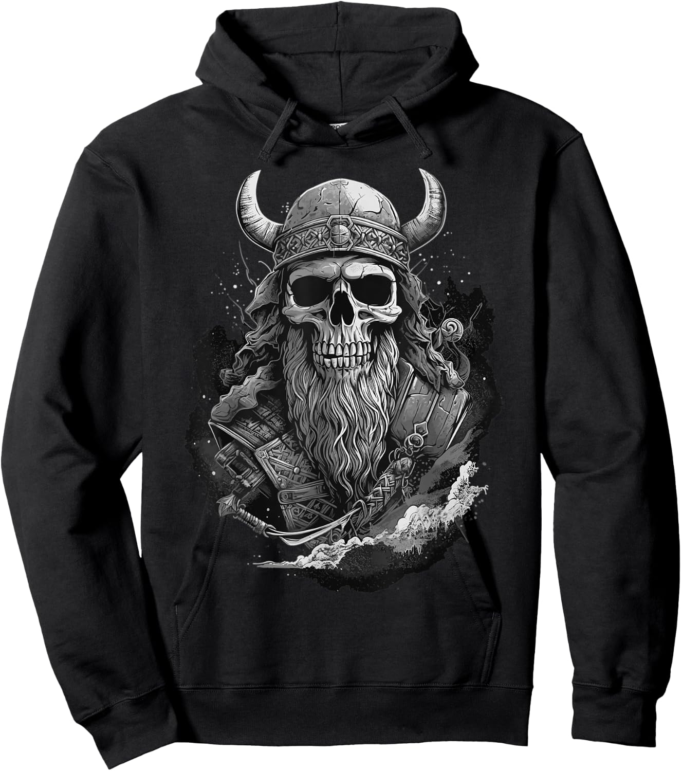 Viking Skull Odin Valhalla Celtic Knot Gym Graphic Hoodie - Hoodie | Black