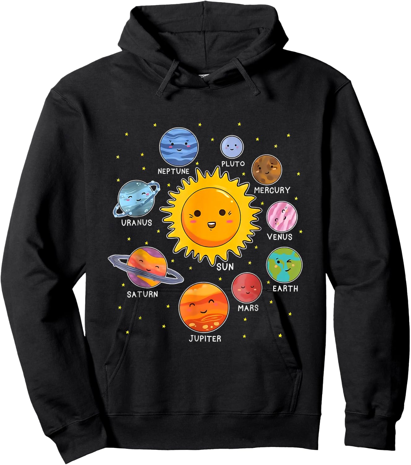 Solar ystem shirt for girls, solar system shirt Hoodie - Hoodie | Black
