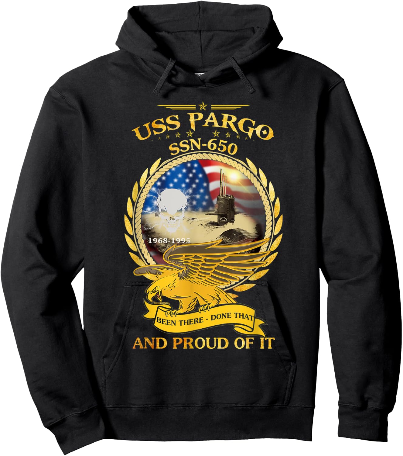 USS Pargo (SSN-650) 1968-1995 Hoodie - Hoodie | Black