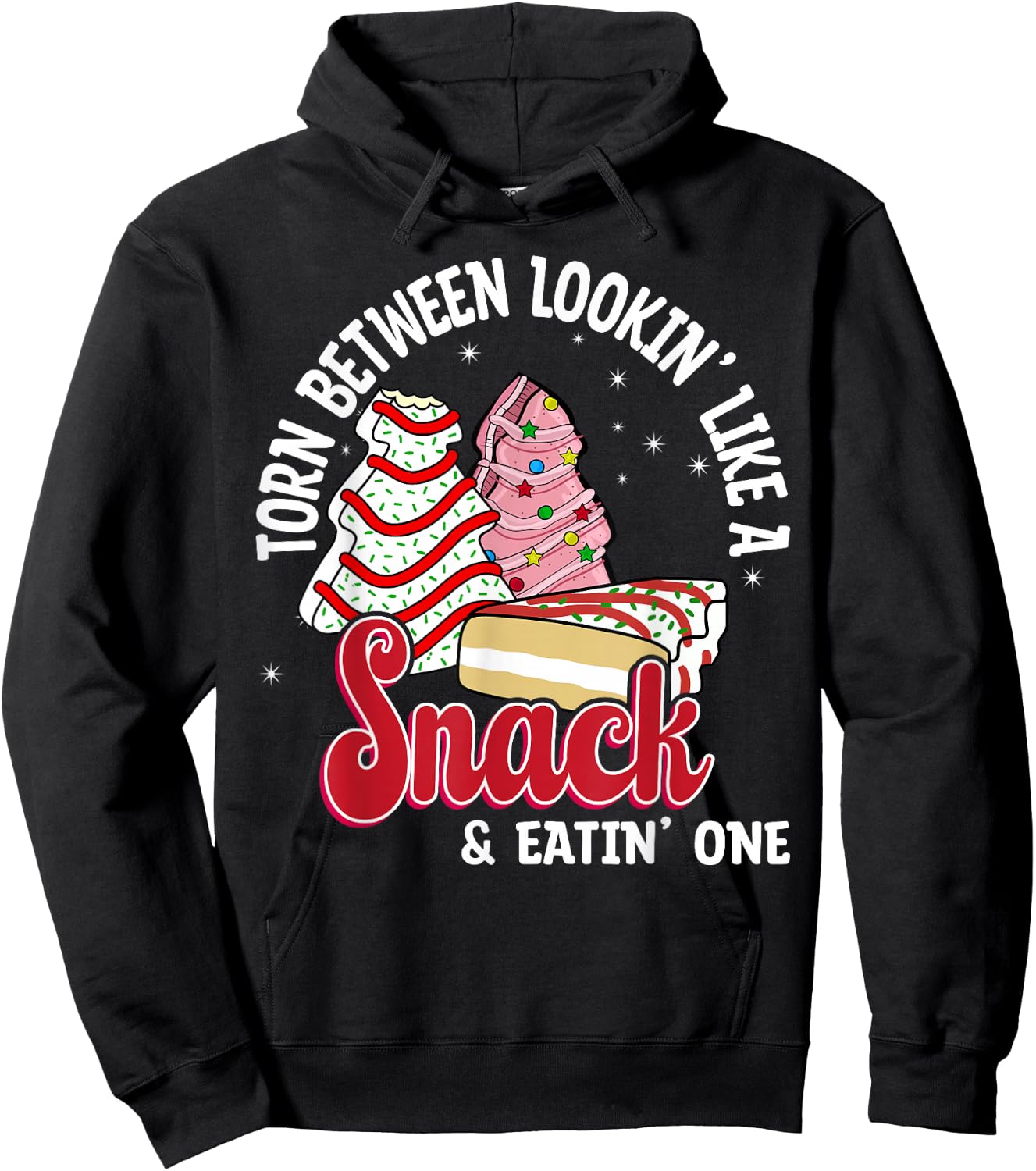 Christmas Tree Cake Looking Like A Snack Christmas Cake Hoodie - Hoodie | Black