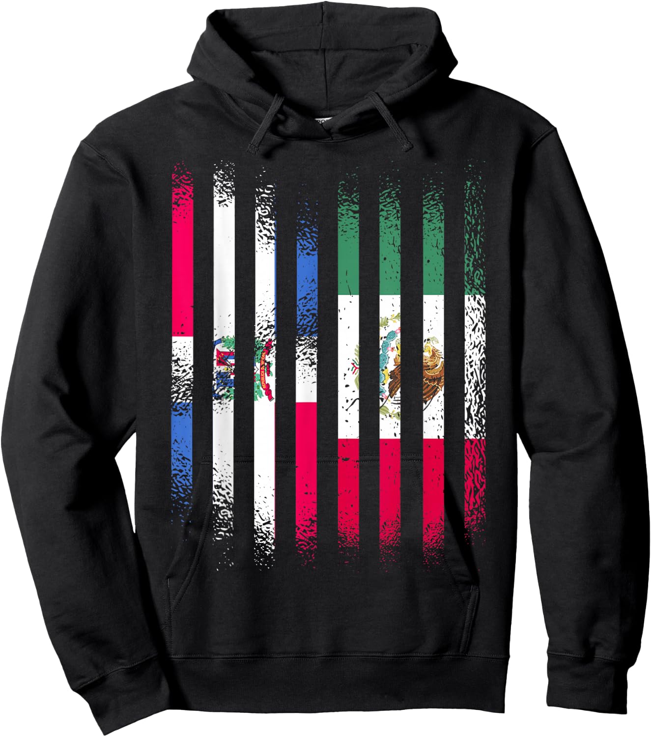 Dominican Republic Flag Mexico Grown Country Flags Stripes Hoodie - Hoodie | Black