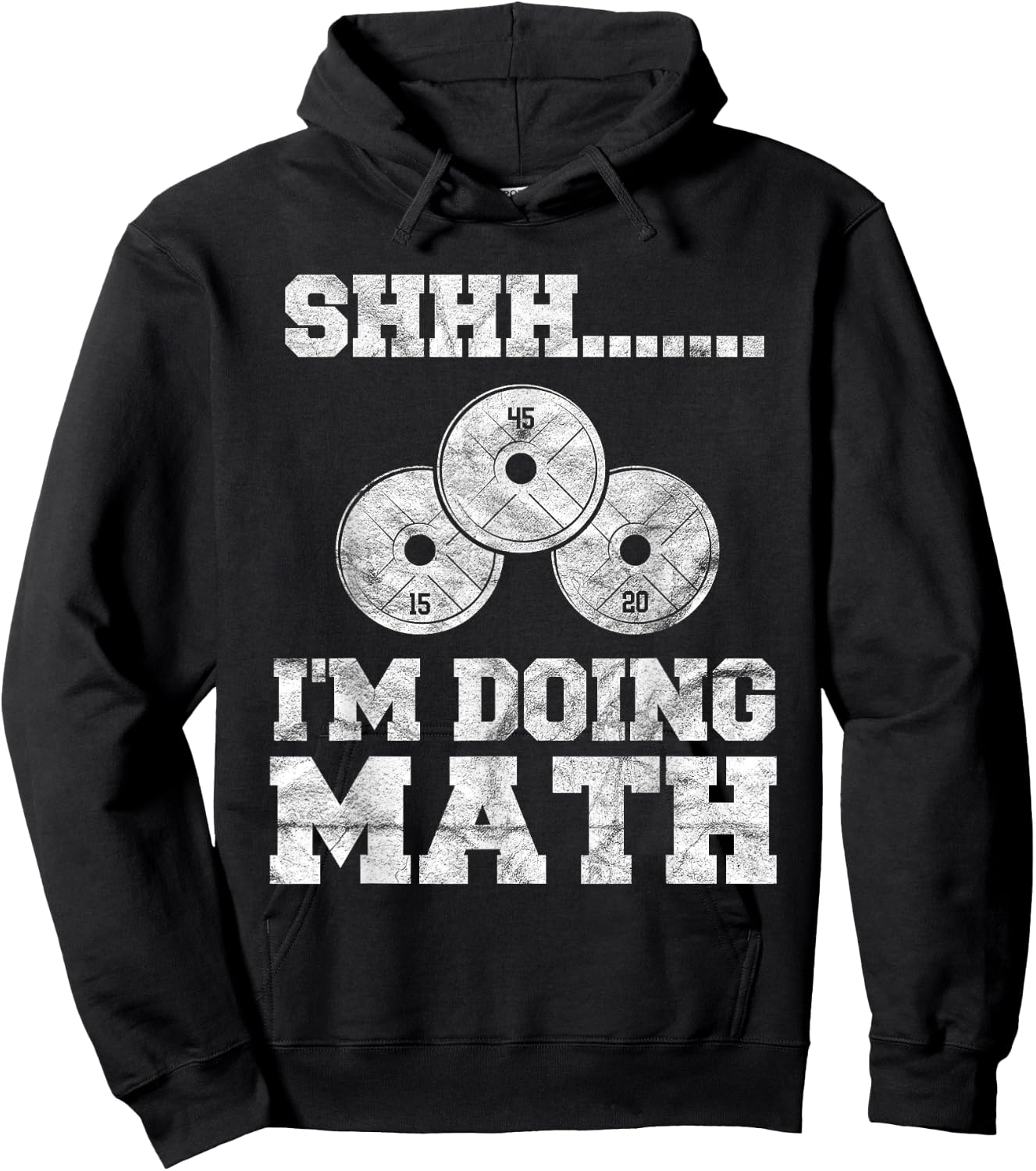 Shhh I'm Doing Math Funny Gym Powerlifting Squat Lifting Hoodie - Hoodie | Black