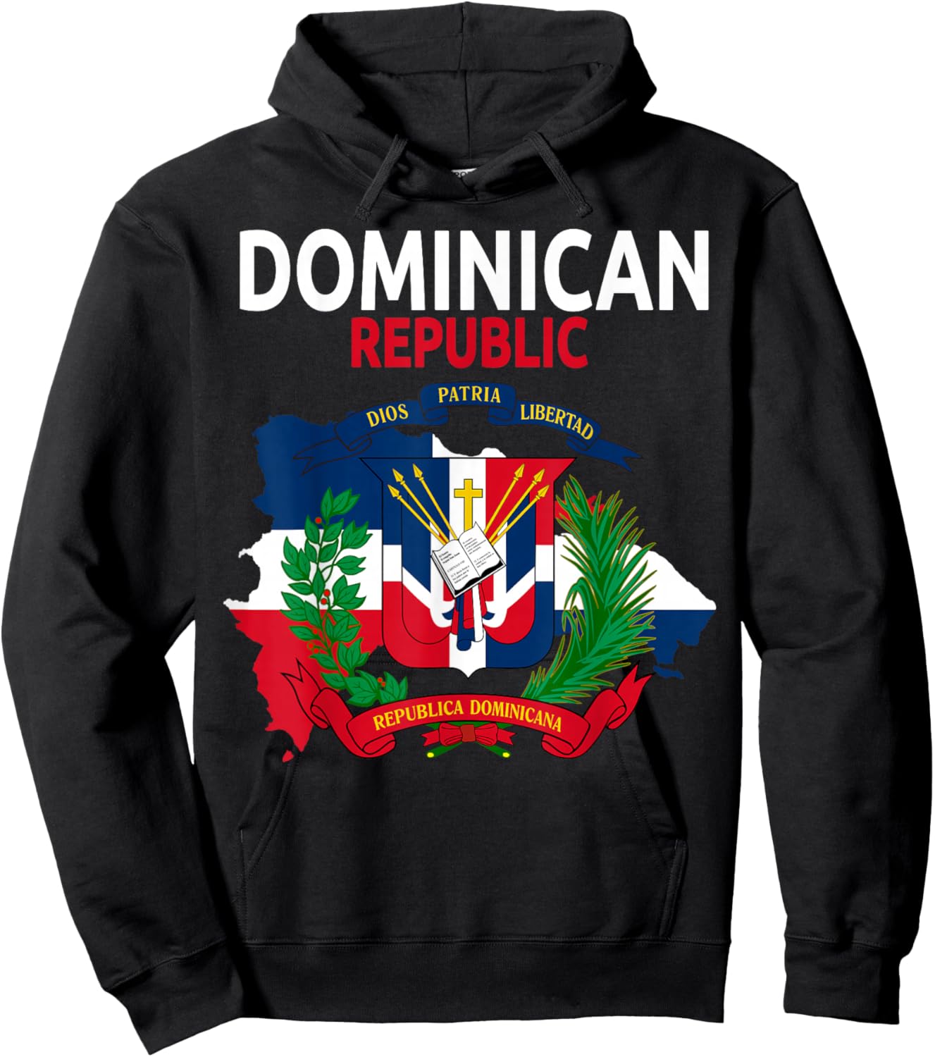 Coat of Arms Republica Dominicana & Dominican Flag Outfit Hoodie - Hoodie | Black