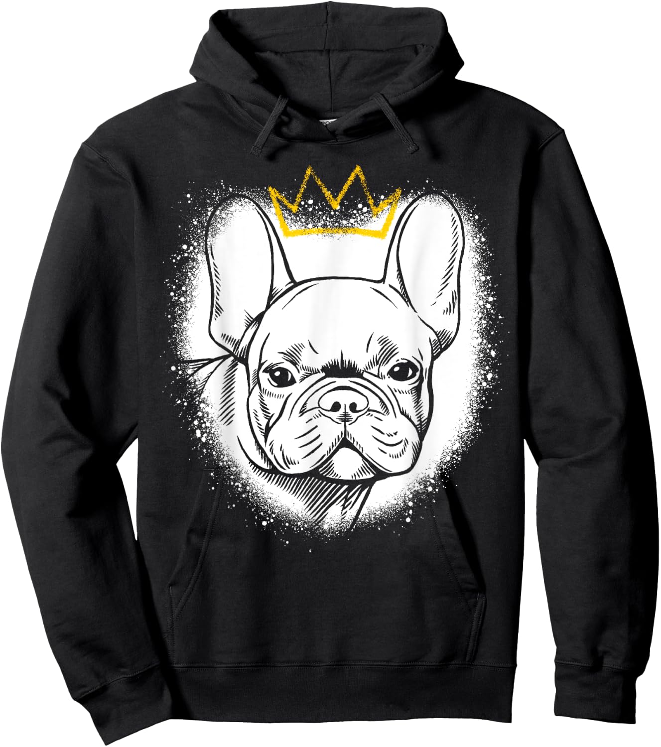 French Bulldog with Crown Hoodie - Hoodie | Black