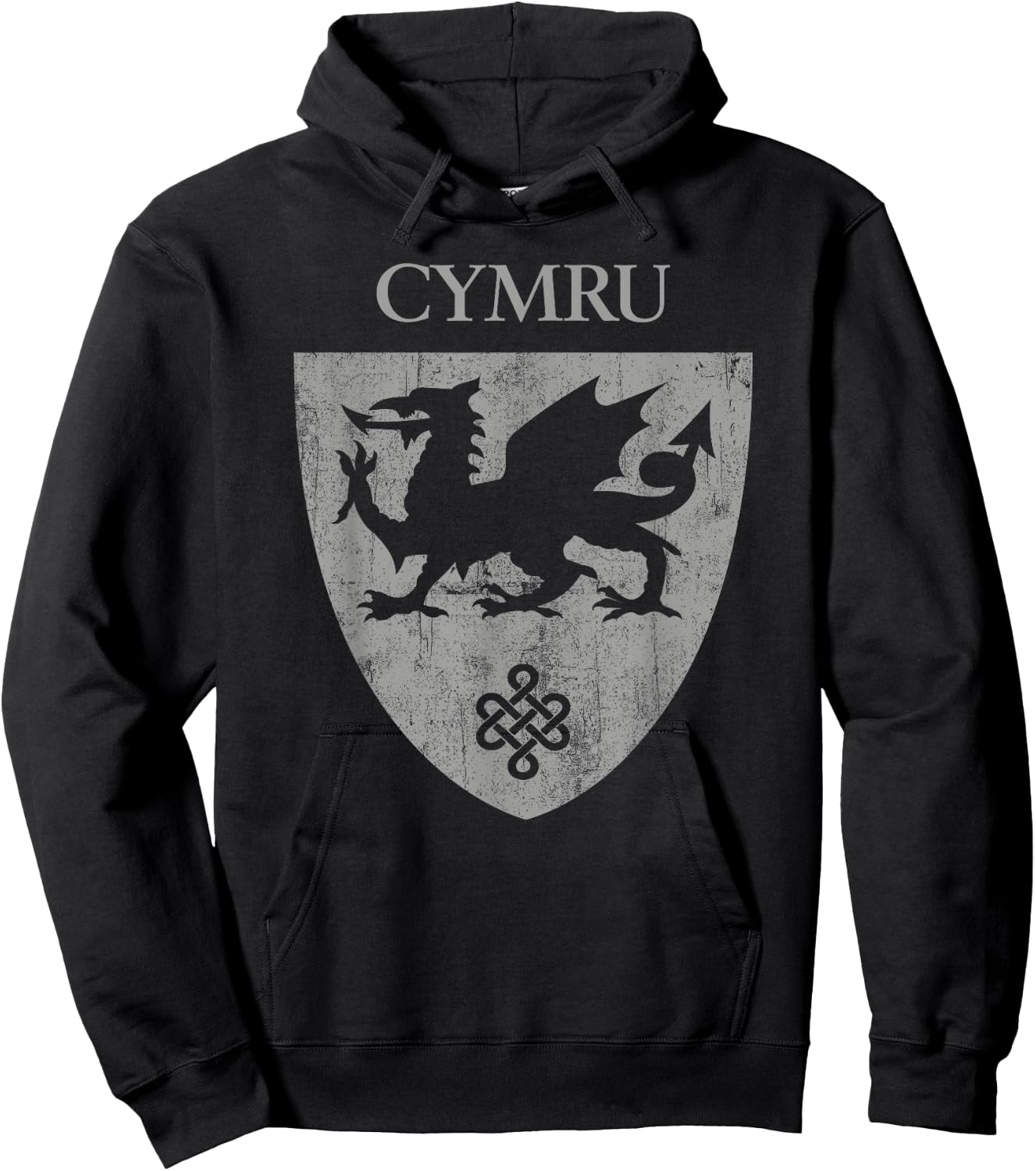 Cymru Welsh Flag Heraldry Dragon Wales pride St David's day Hoodie - Hoodie | Black