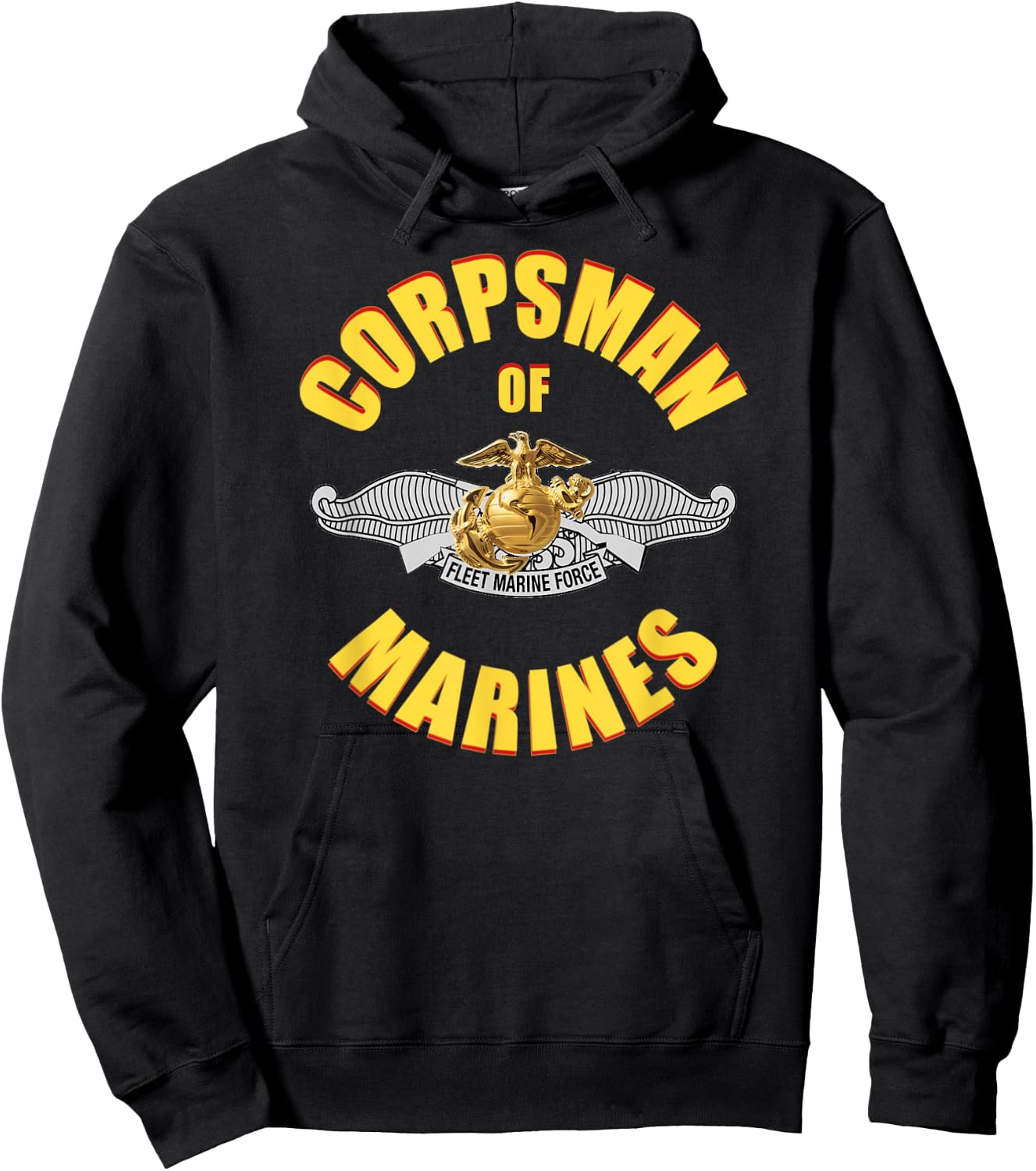 8404 Combat Corpsman: Eagle Globe Anchor Veteran Hoodie - Hoodie | Black