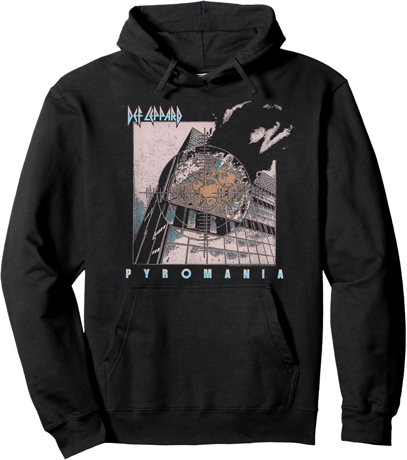 Def Leppard Pyromania Faded Black -Adults Hoodie - Hoodie | Black