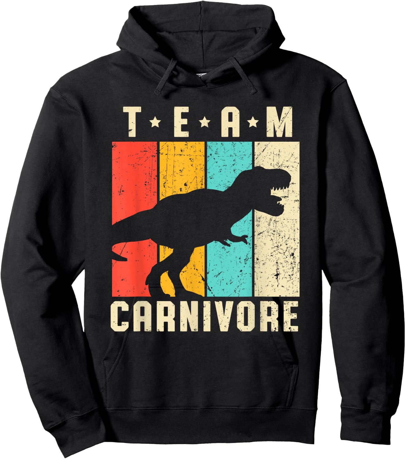 Carnivore Trex Dinosaur Vintage Keto Diet Hoodie - Hoodie | Black