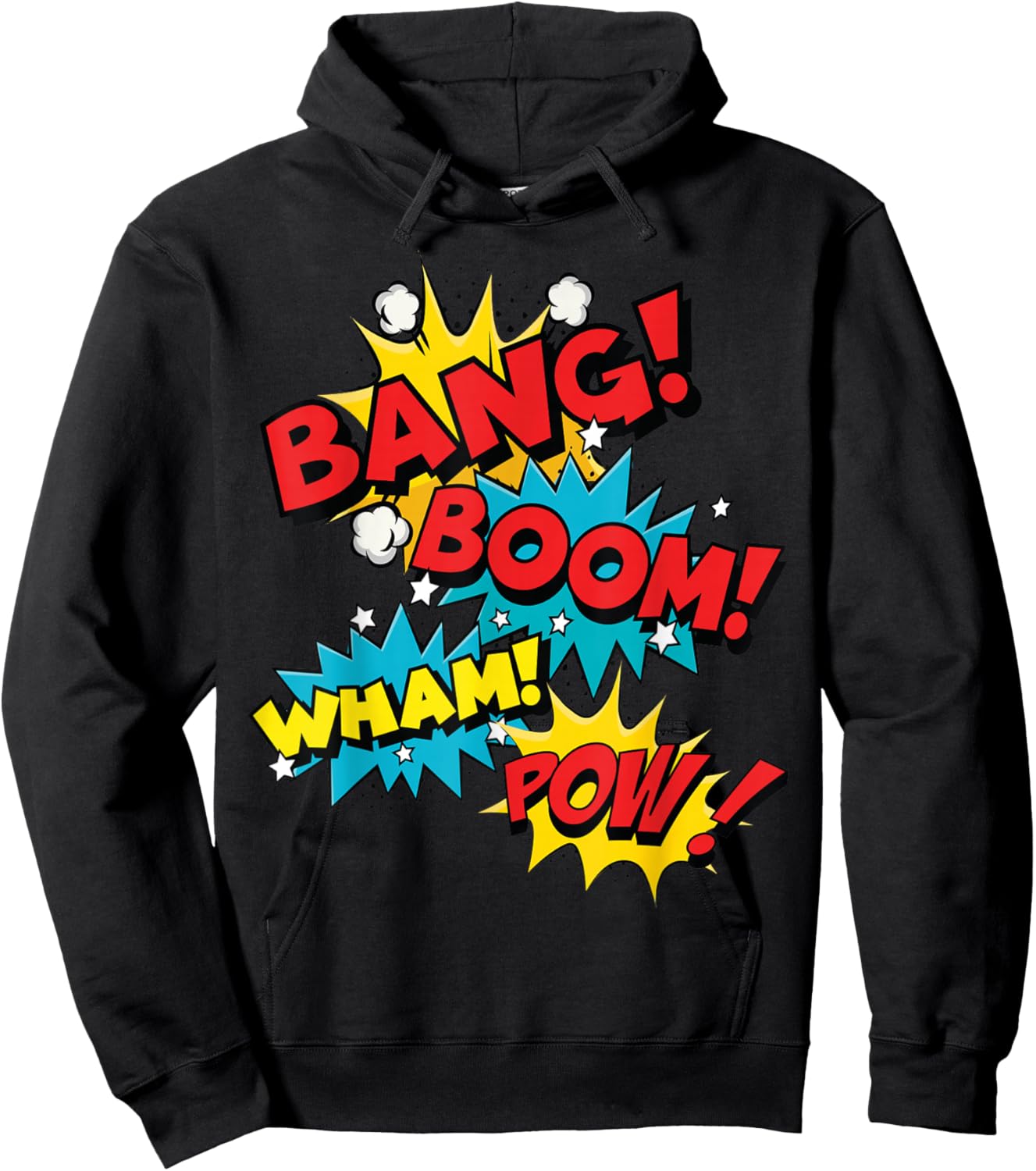 Bang Boom Pow Wham Comic Bubbles Hoodie - Hoodie | Black