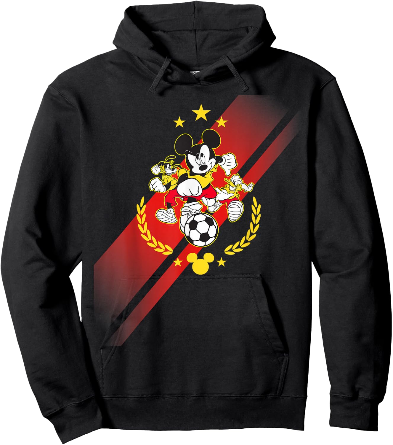 Disney Mickey Mouse Donald and Goofy Soccer Run Sports Hoodie - Hoodie | Black