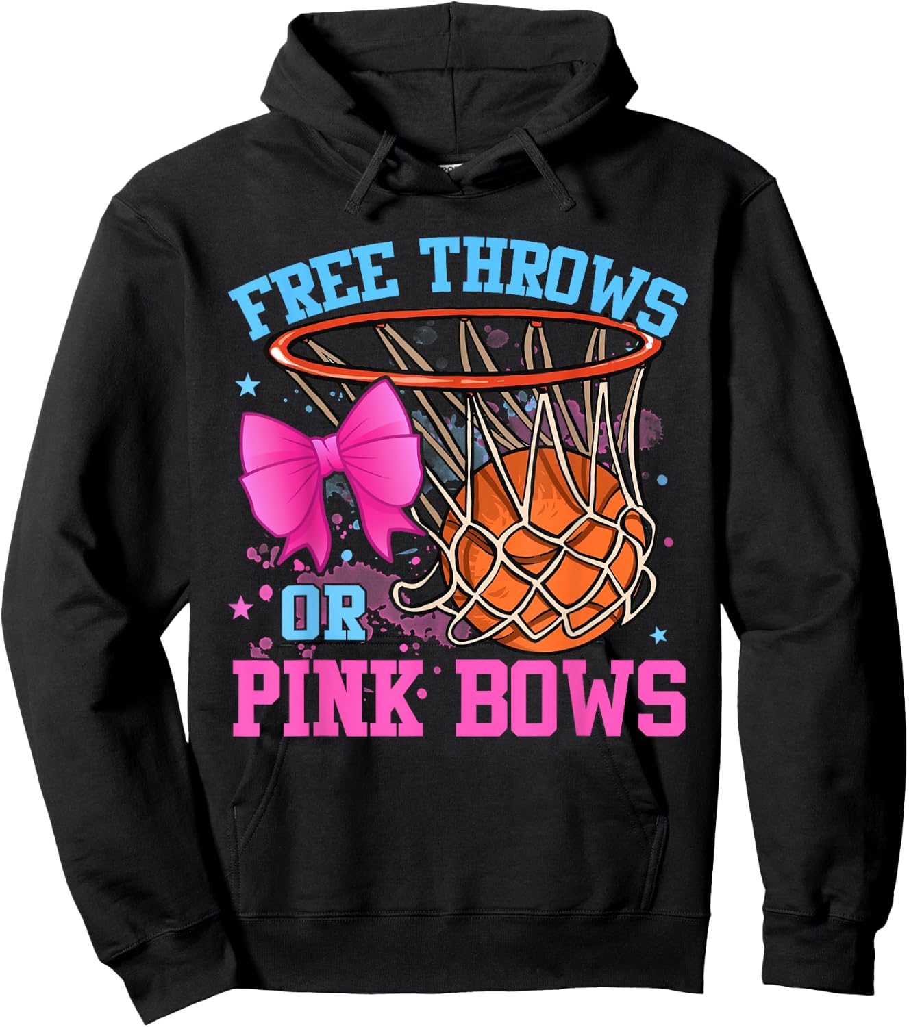 Free Throws or Pink Bows Pregnancy Pink or Blue Hoodie - Hoodie | Black