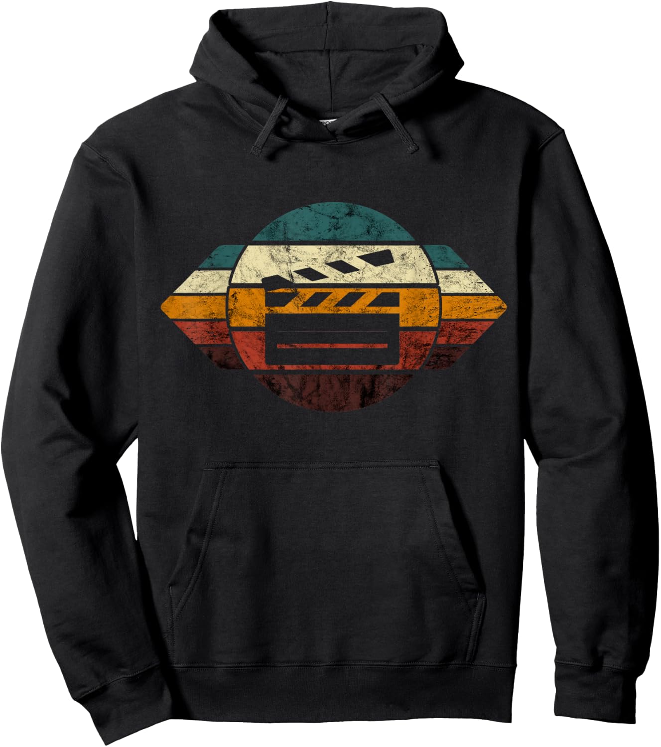 Filmmaker Clapboard Filmmaking Retro Cinematography Vintage Hoodie - Hoodie | Black