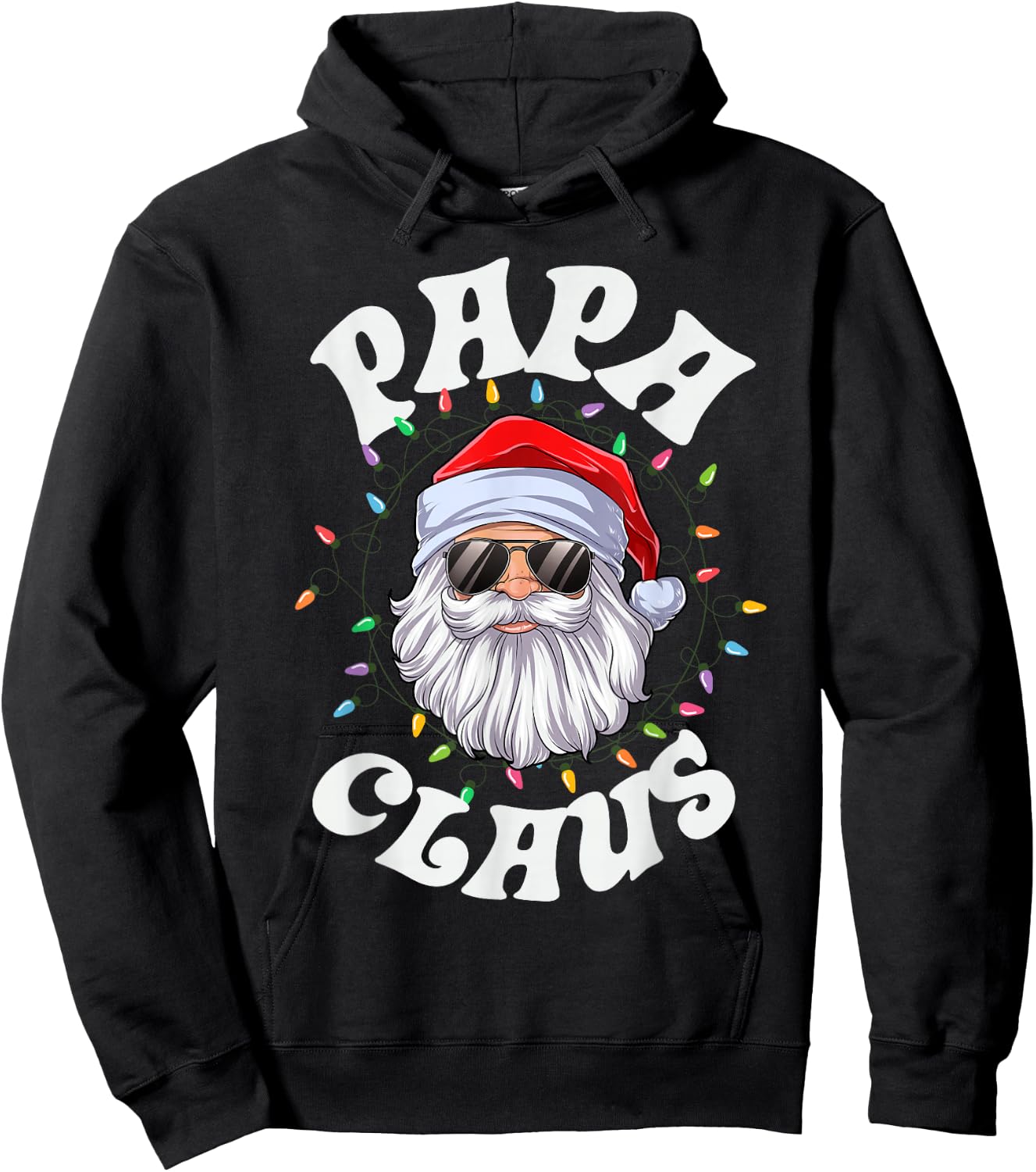 Papa Claus Santa Christmas Dad Family Matching Pajamas Xmas Hoodie - Hoodie | Black