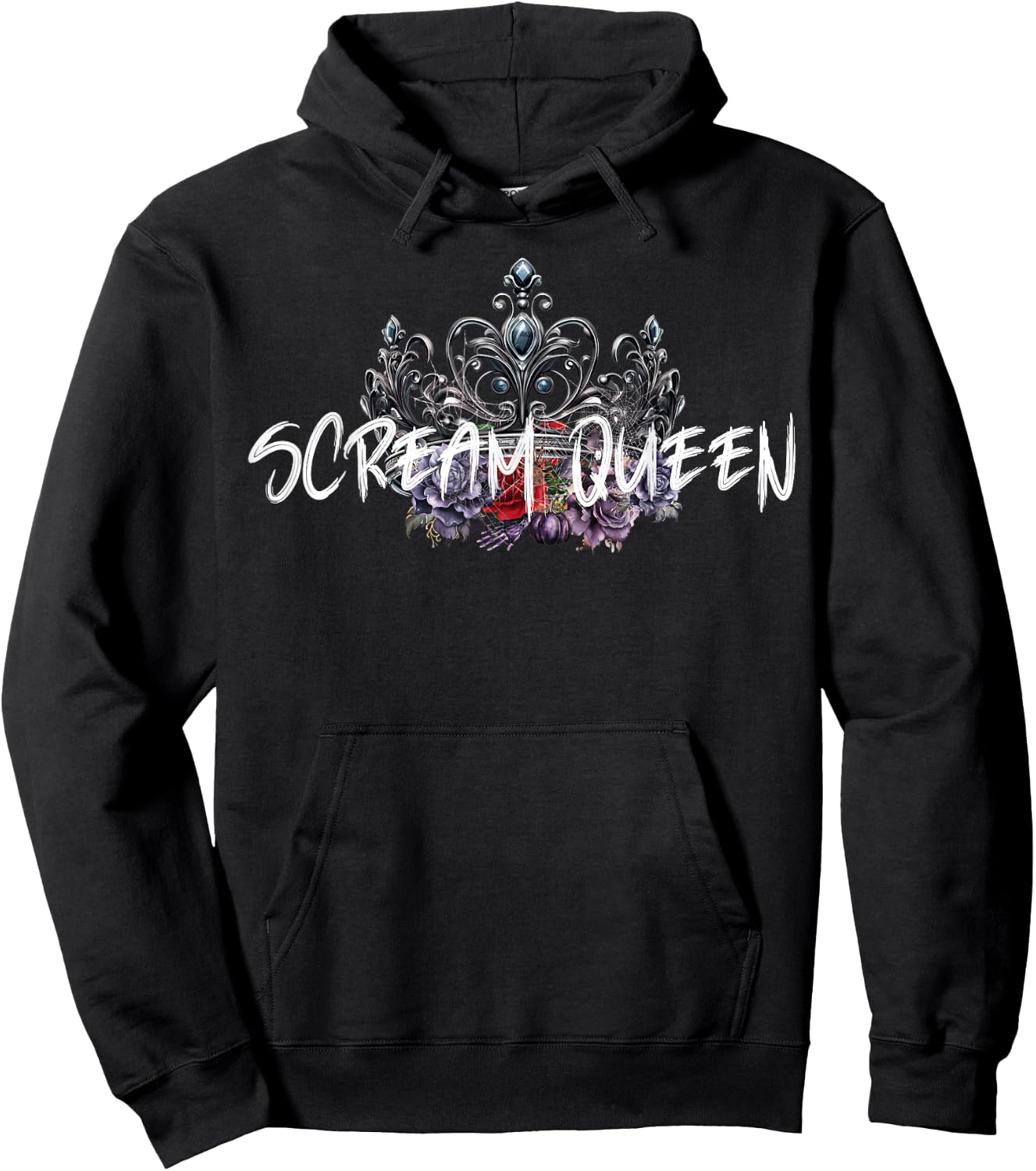 Scream Queen Halloween Spooky Scary Gothic Crown Horror film Hoodie - Hoodie | Black
