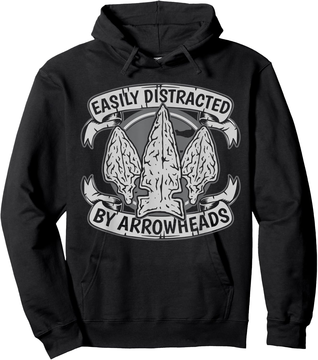 Easily Distracted By Arrowheads Rocks Arrowhead Collecting Hoodie - Hoodie | Black