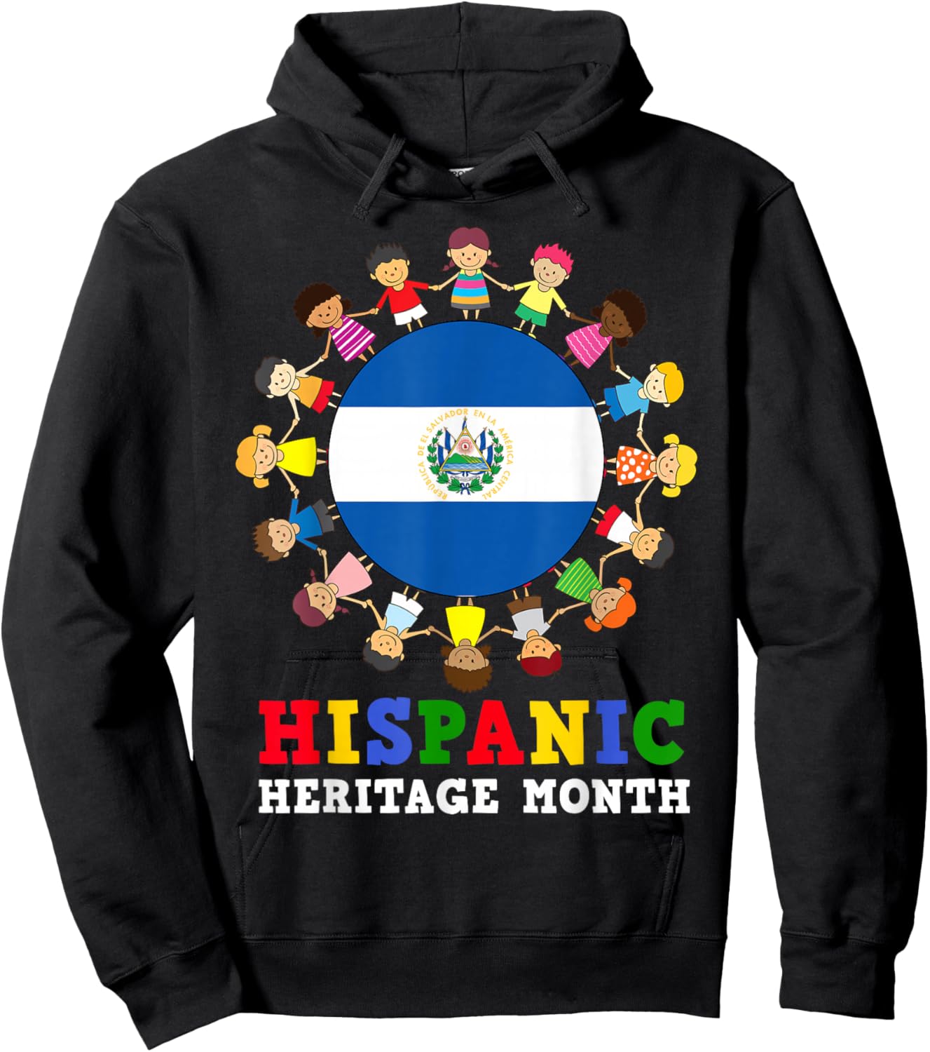 Salvadoran Flag Hispanic Heritage El Salvador Boy Girl Kids Hoodie - Hoodie | Black