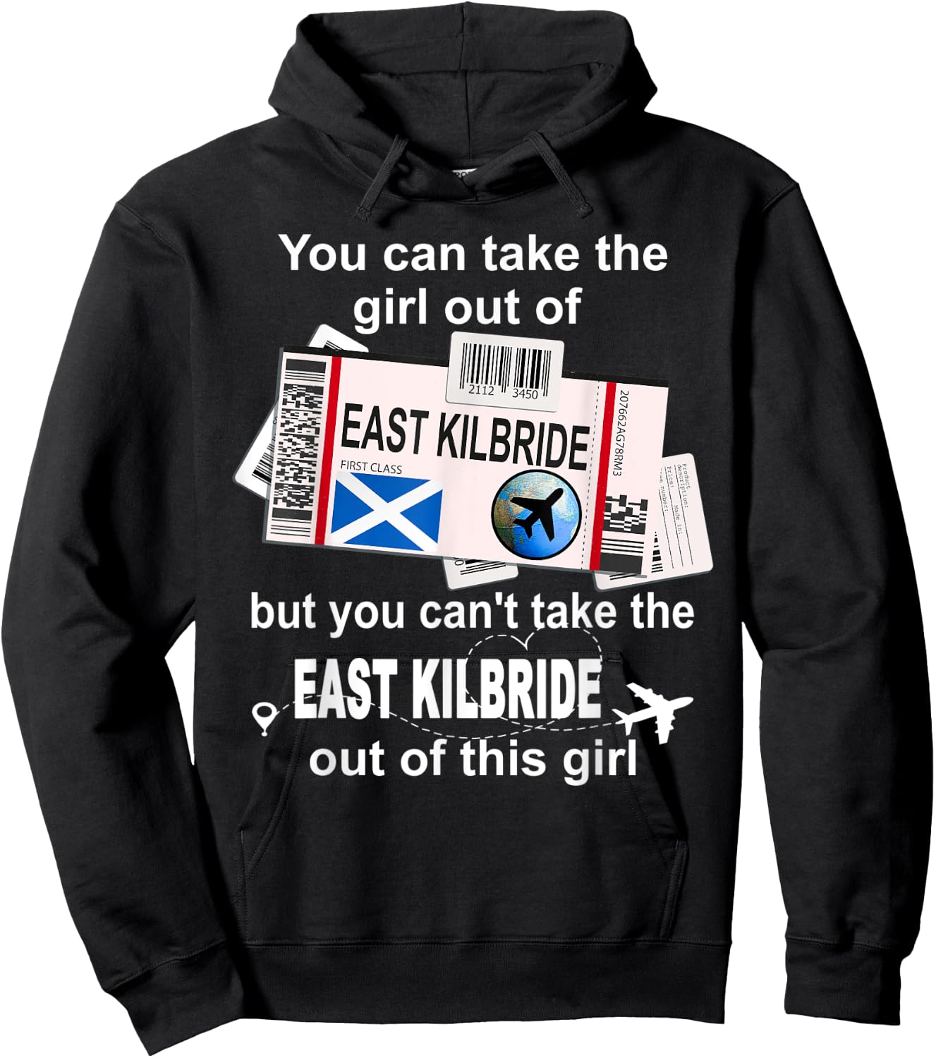 East Kilbride Boarding Pass - East Kilbride Girl Hoodie - Hoodie | Black