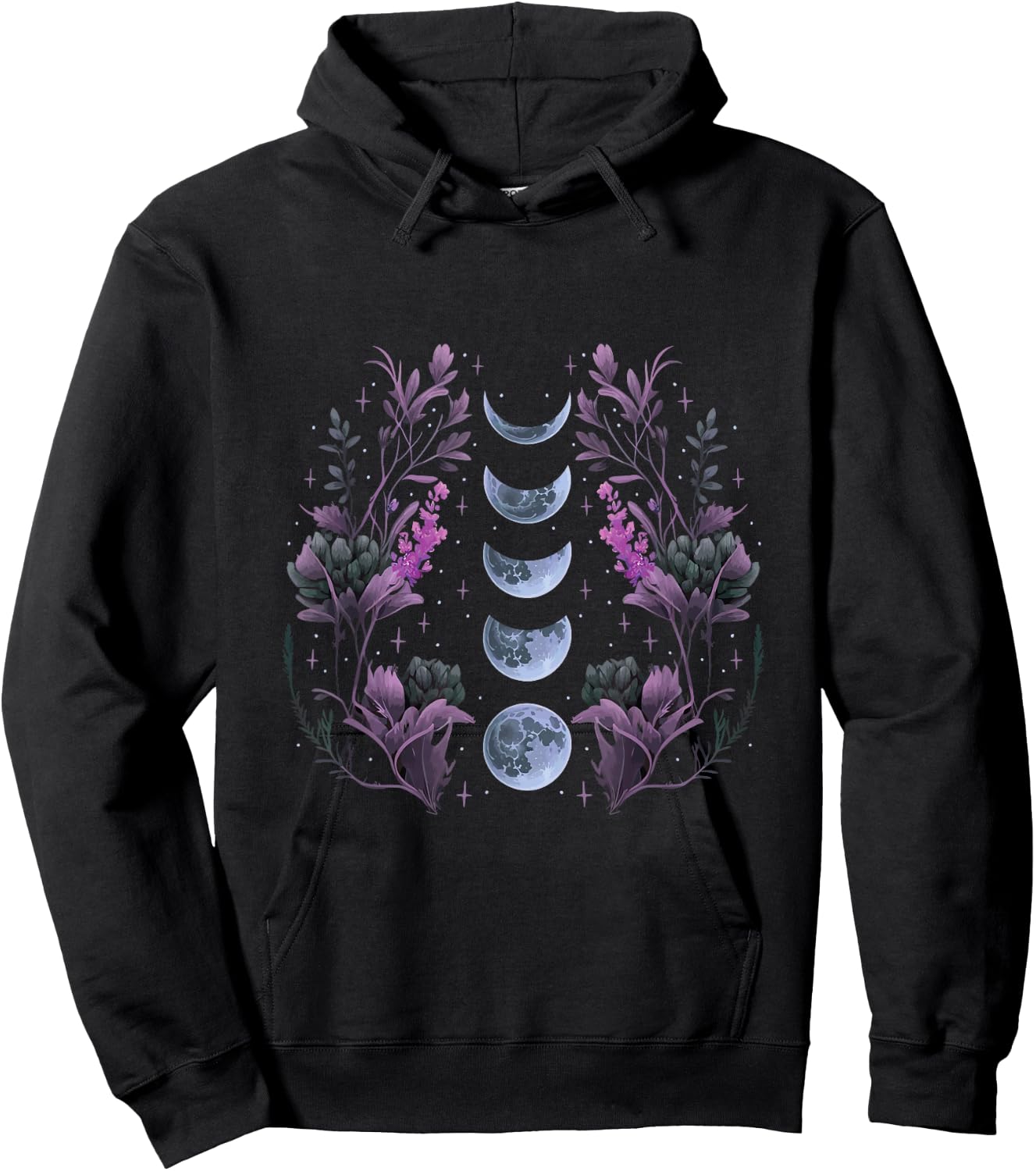 Cosmos Night Stargazers Vintage Celestial Lunar Moon Cycle Hoodie - Hoodie | Black
