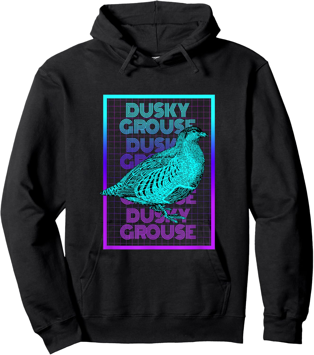 Dusky Grouse Bird Vintage Retro Dusky Grouse Hoodie - Hoodie | Black