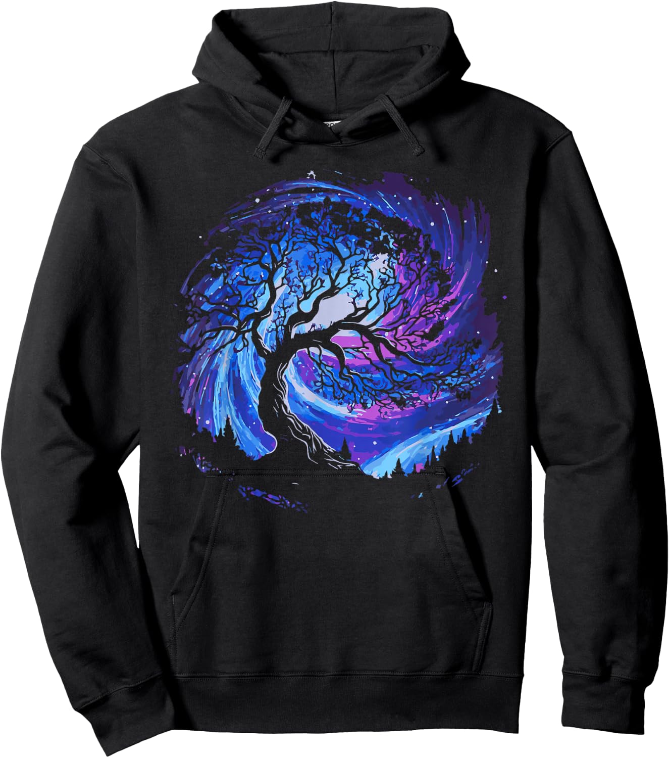 Space Tree Cosmic Starry Night Sky and Milky Way Gorgeous Hoodie - Hoodie | Black