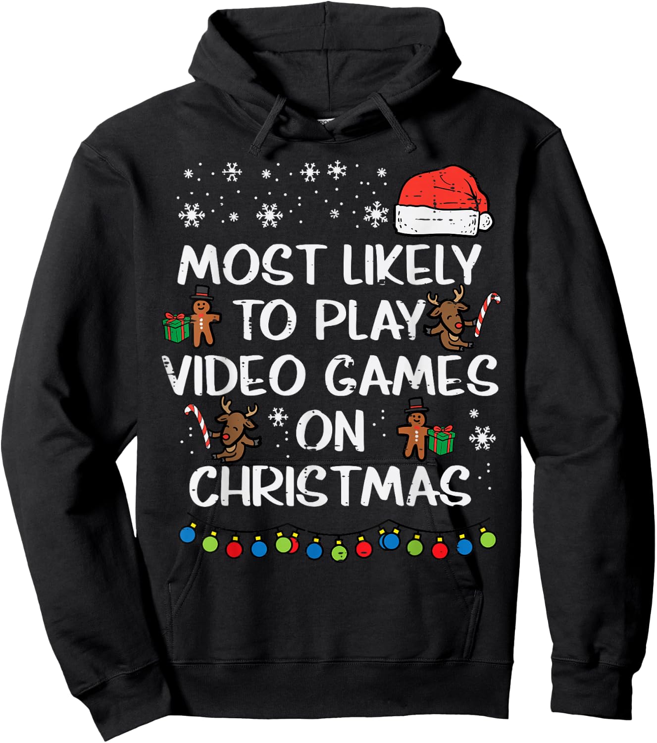 Likely Play Video Games Christmas Xmas Family Boys Kids Men Hoodie - Hoodie | Black
