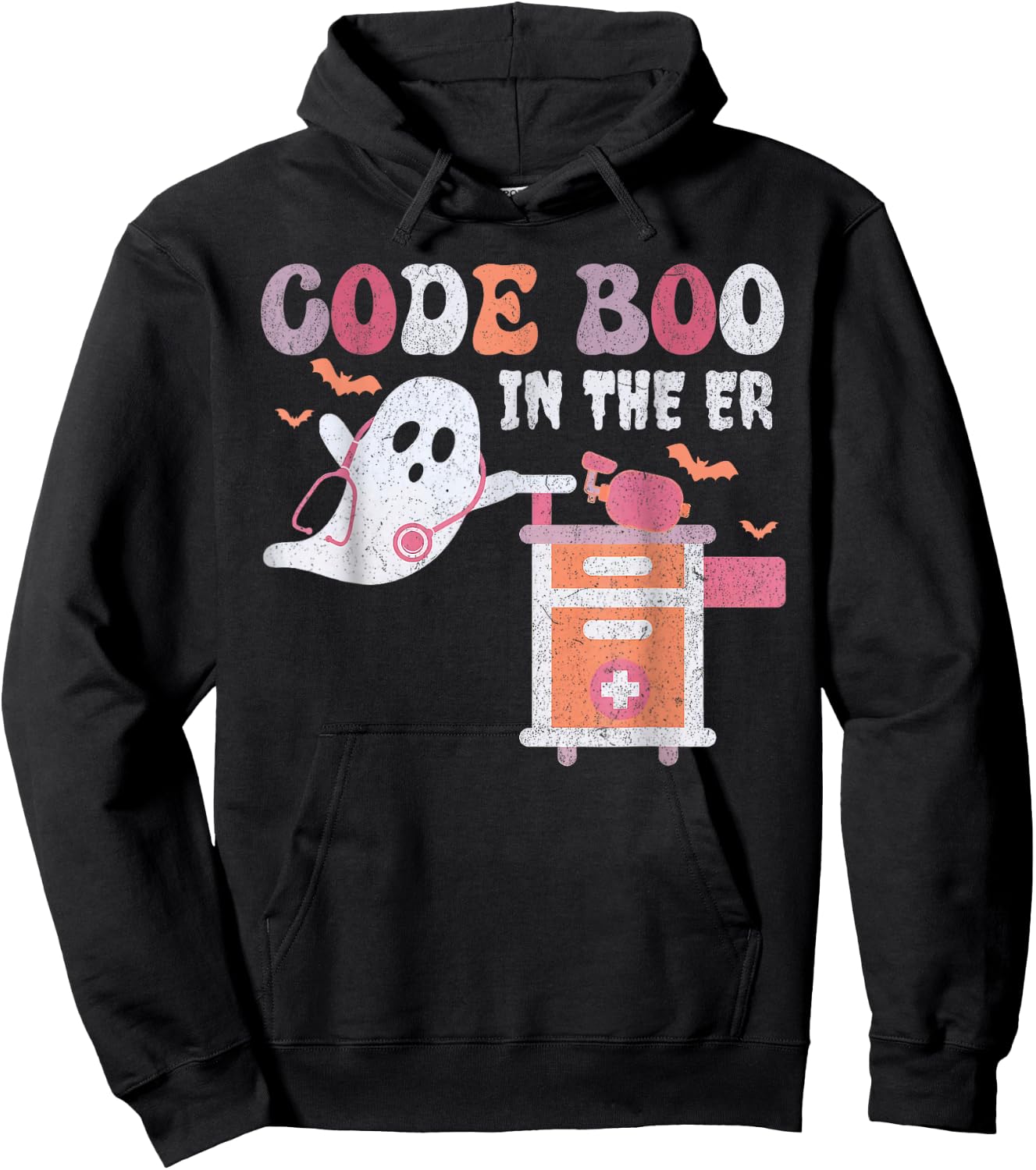 Ghost Code Boo In The ER Respiratory Therapist Halloween Hoodie - Hoodie | Black