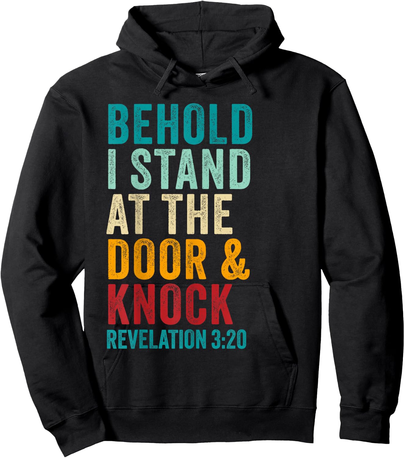 Revelation 3:20 I Stand at the Door and Knock - Jesus Quote Hoodie - Hoodie | Black