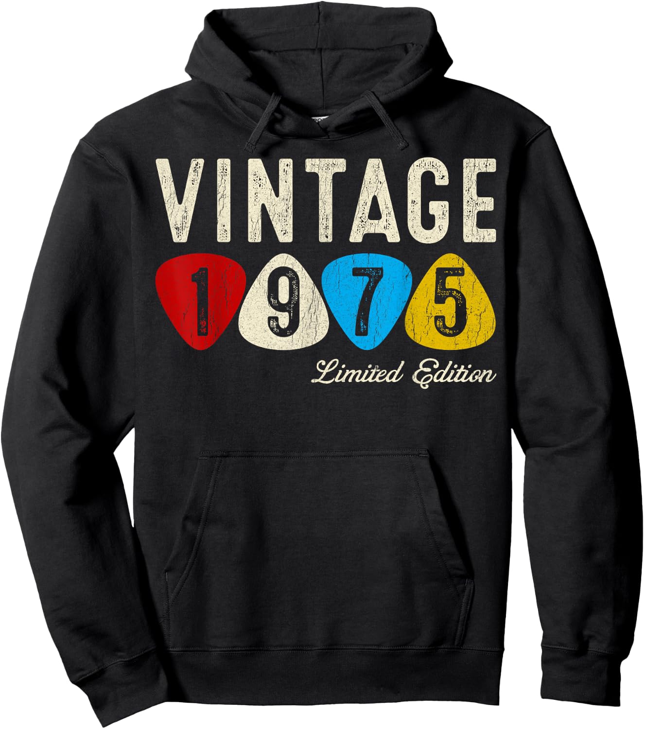50th Birthday Gifts Men Women Guitar Lover Vintage 1975 Hoodie - Hoodie | Black