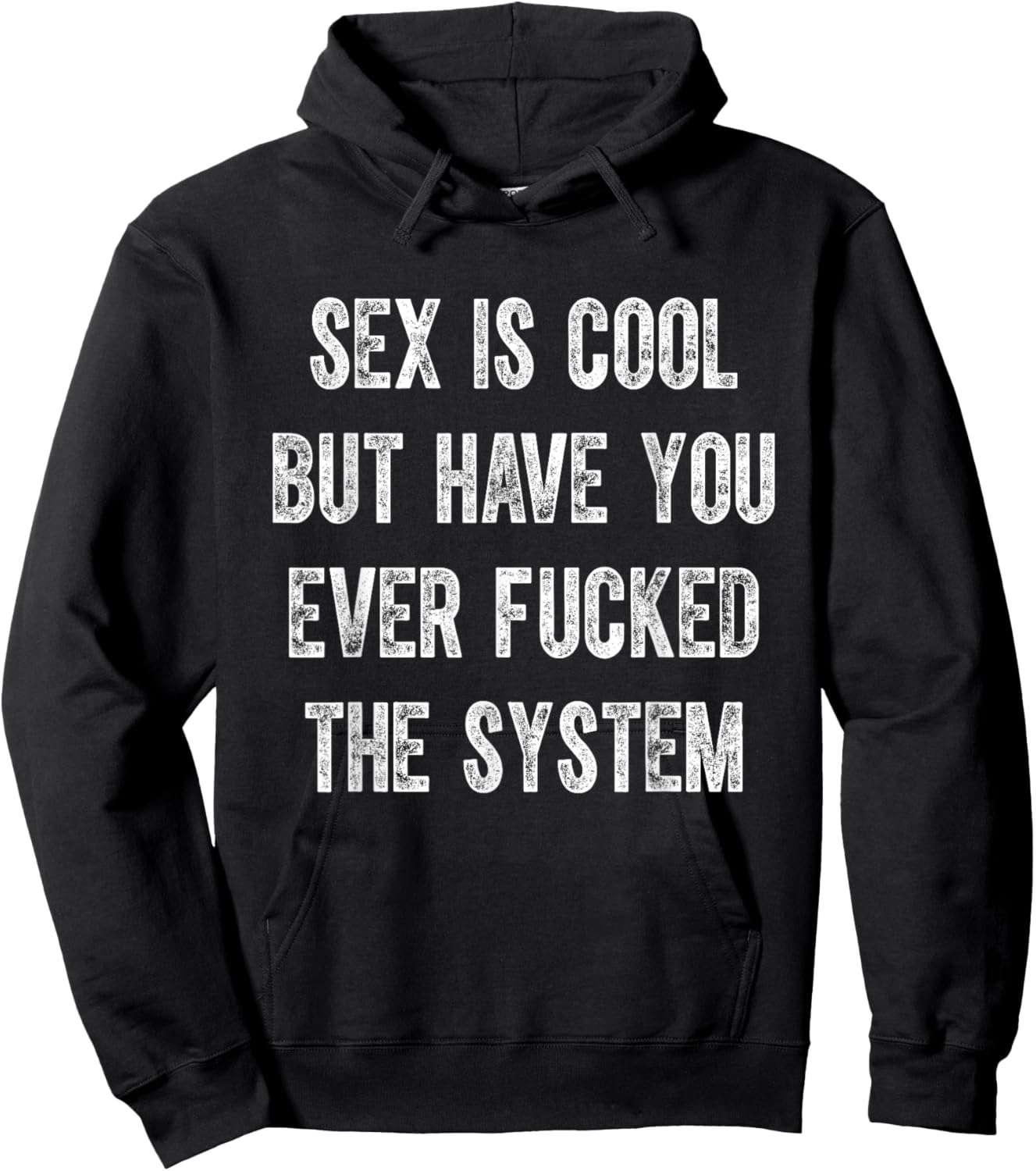 Sex Is Cool But Have You Ever Fucked The System Funny Hoodie - Hoodie | Black