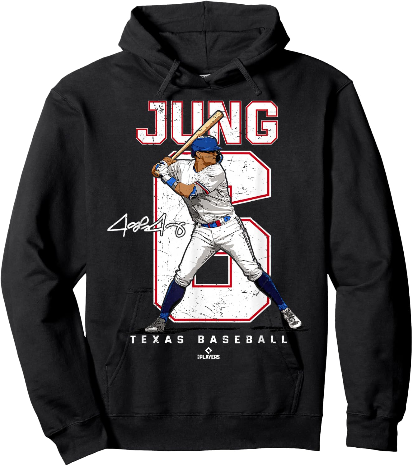 Number and Portrait Josh Jung Texas Hoodie - Hoodie | Black