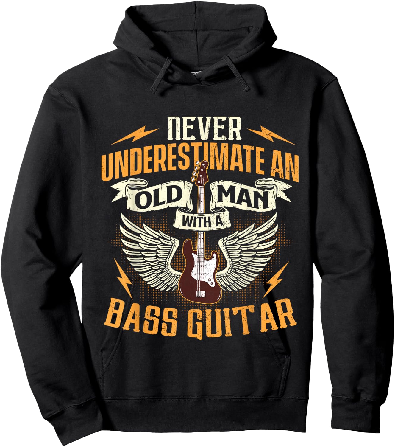Never Underestimate An Old Man With A Bass Guitar - Bassist Hoodie - Hoodie | Black