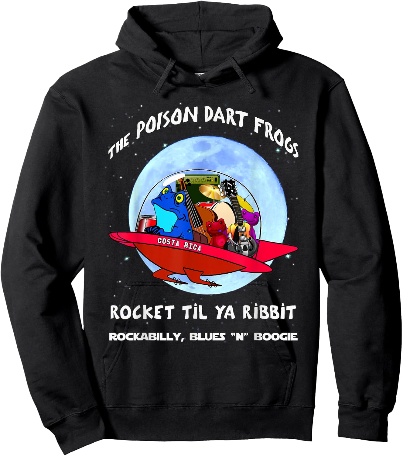 Poison Dart Frogs Retro Rockabilly Greaser Pompadour Rock Hoodie - Hoodie | Black