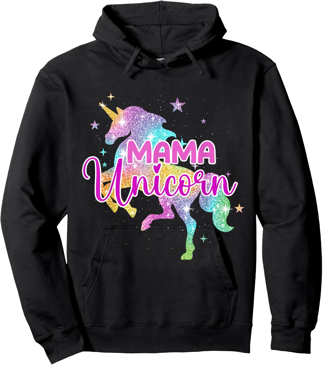 Mama Unicorn - Mythical Animal Fantasy Creature Magical Hoodie - Hoodie | Black