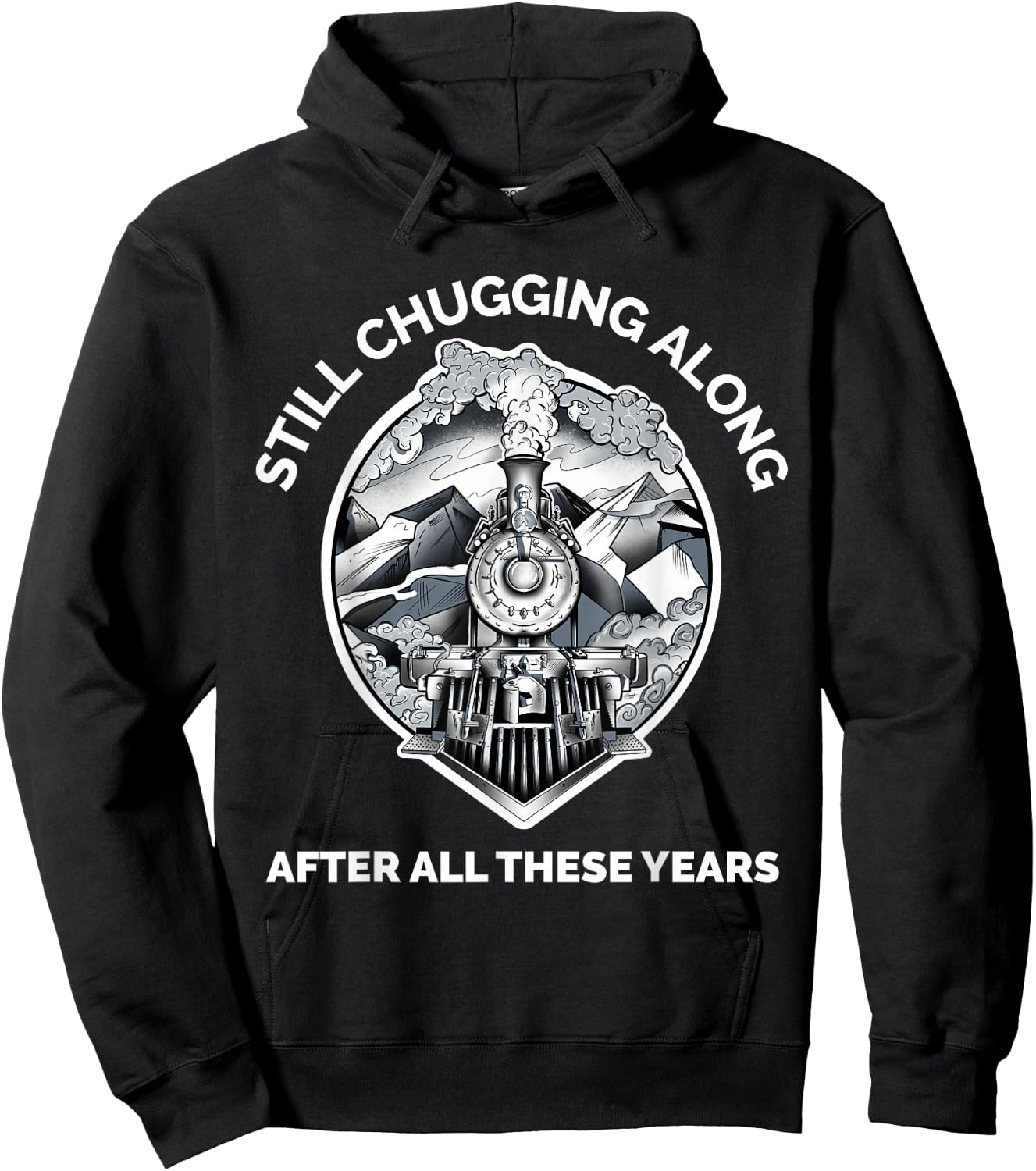 Train Grandpa Birthday Retirement Still Chugging Along Rail Hoodie - Hoodie | Black