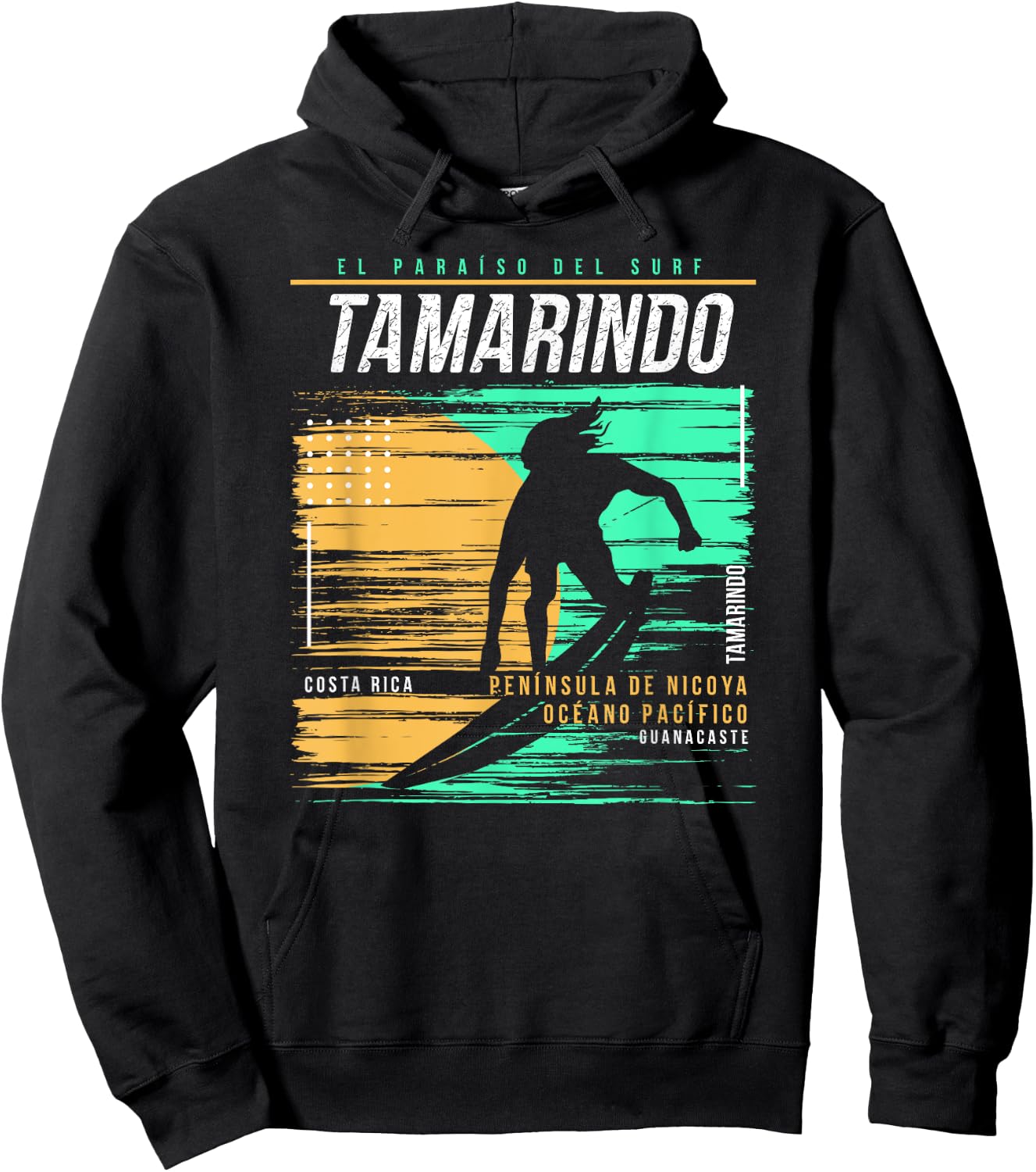 Vintage Surfing Tamarindo Costa Rica Retro Surfers Paradise Hoodie - Hoodie | Black