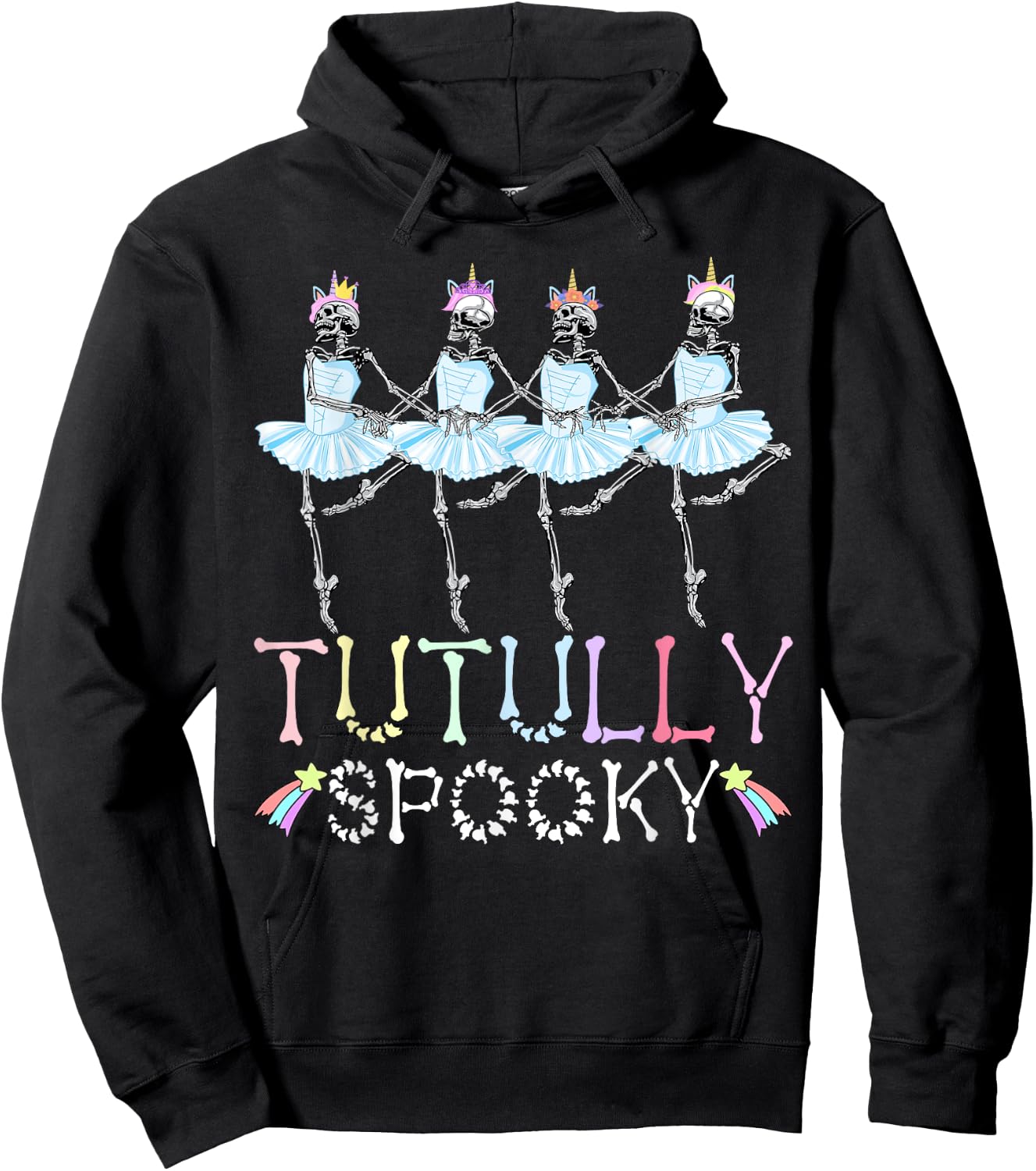 Tutully Spooky Halloween Skeleton Ballet Dance Ballerina Hoodie - Hoodie | Black