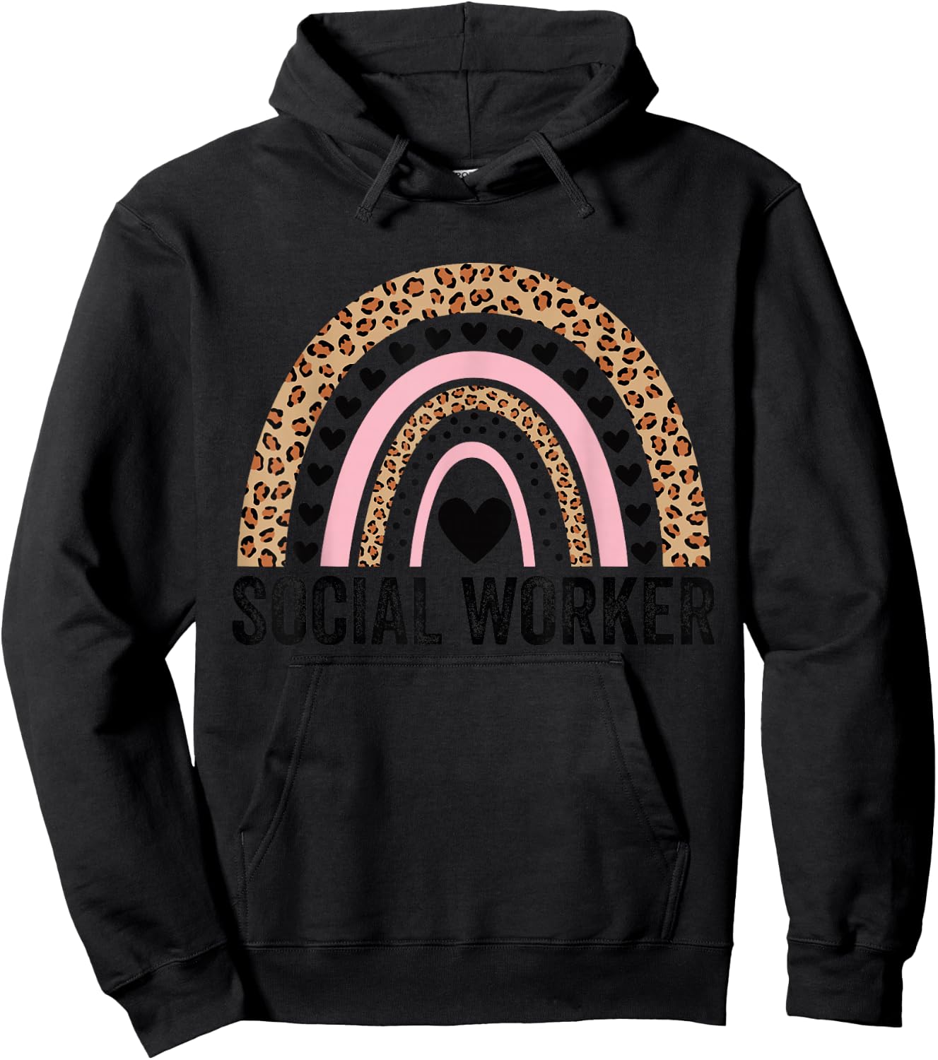 Social Worker School Social Worker Rainbow Hoodie - Hoodie | Black