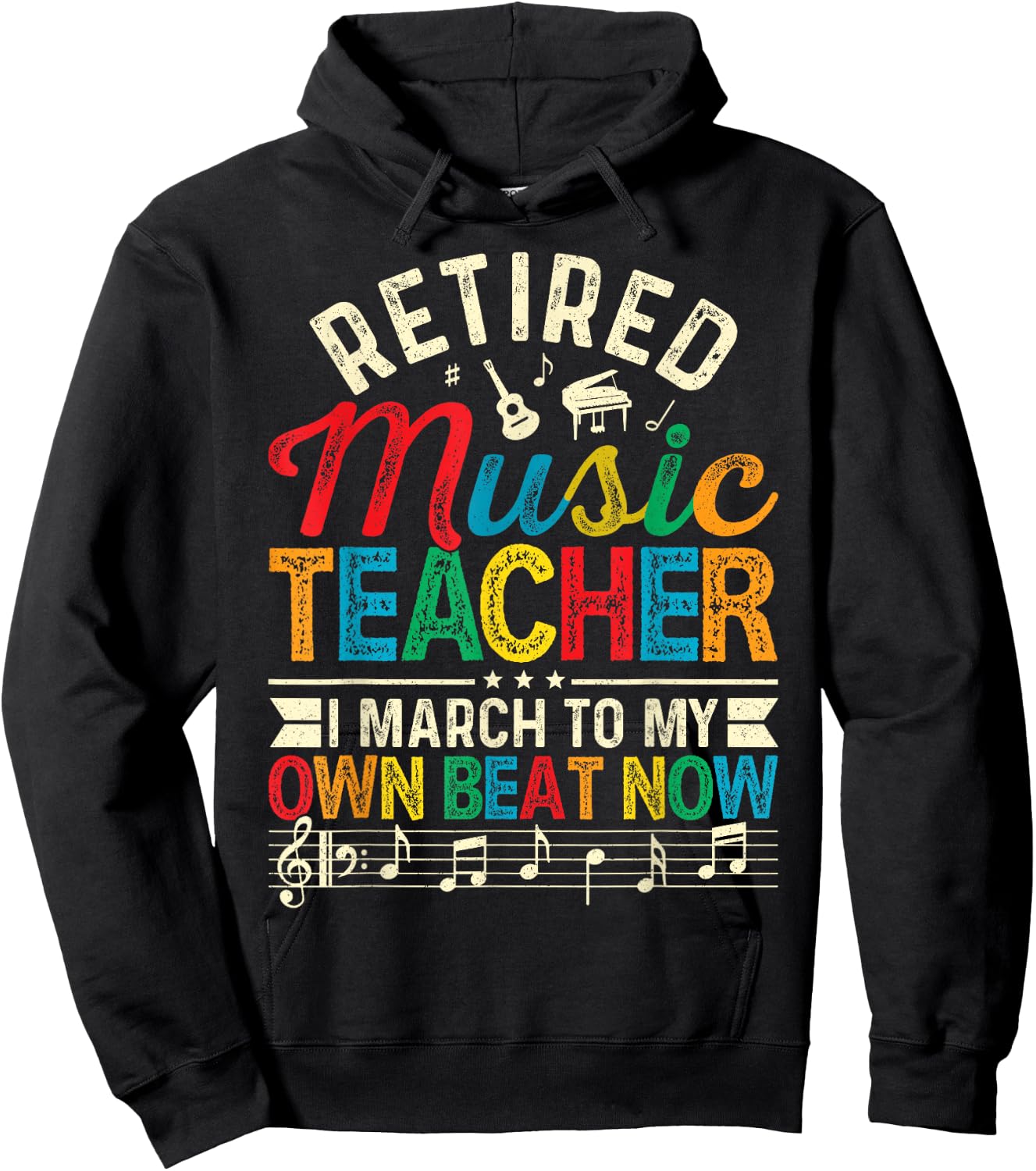 Funny Retired Music Teacher Gift Shirt Retirement Gift Hoodie - Hoodie | Black
