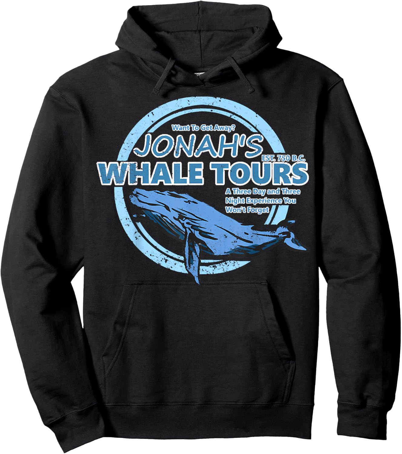 Christian Faith Bible Jonah Whale Tours, Whale Animal Ocean Hoodie - Hoodie | Black