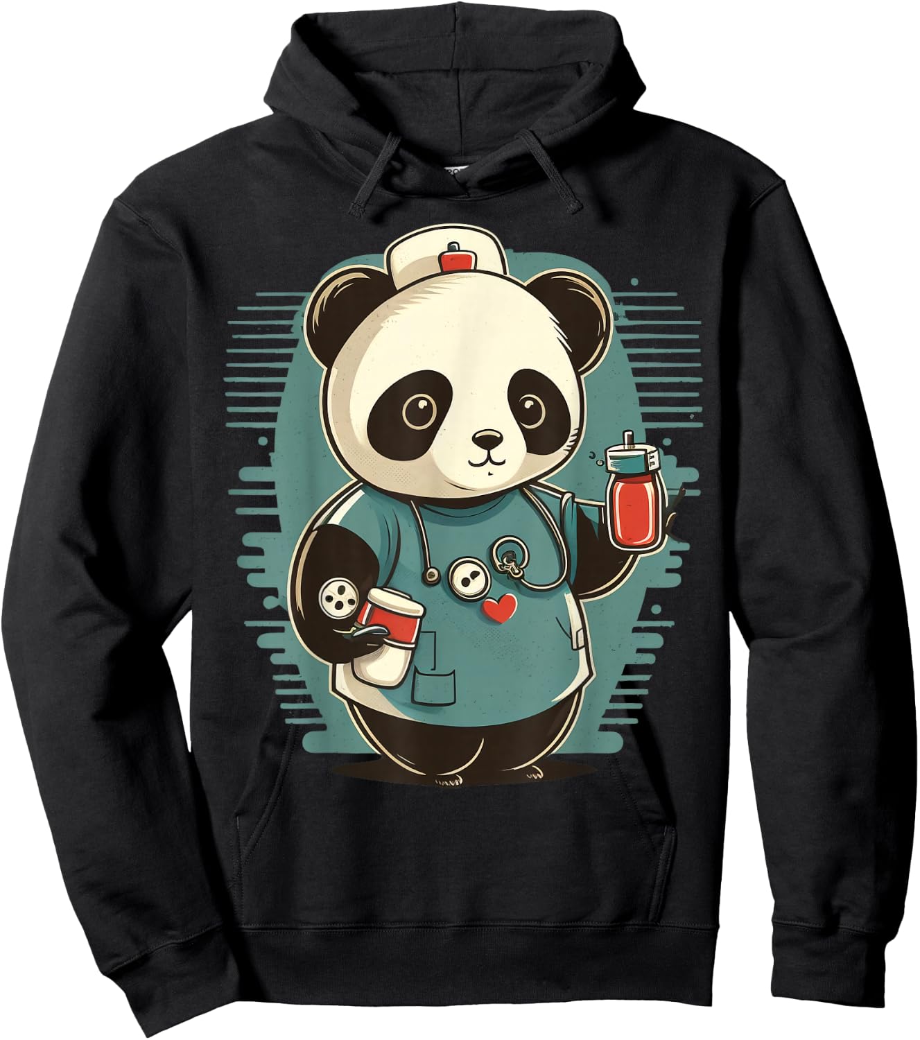 Medical Nursing Panda on Nurse Panda Hoodie - Hoodie | Black
