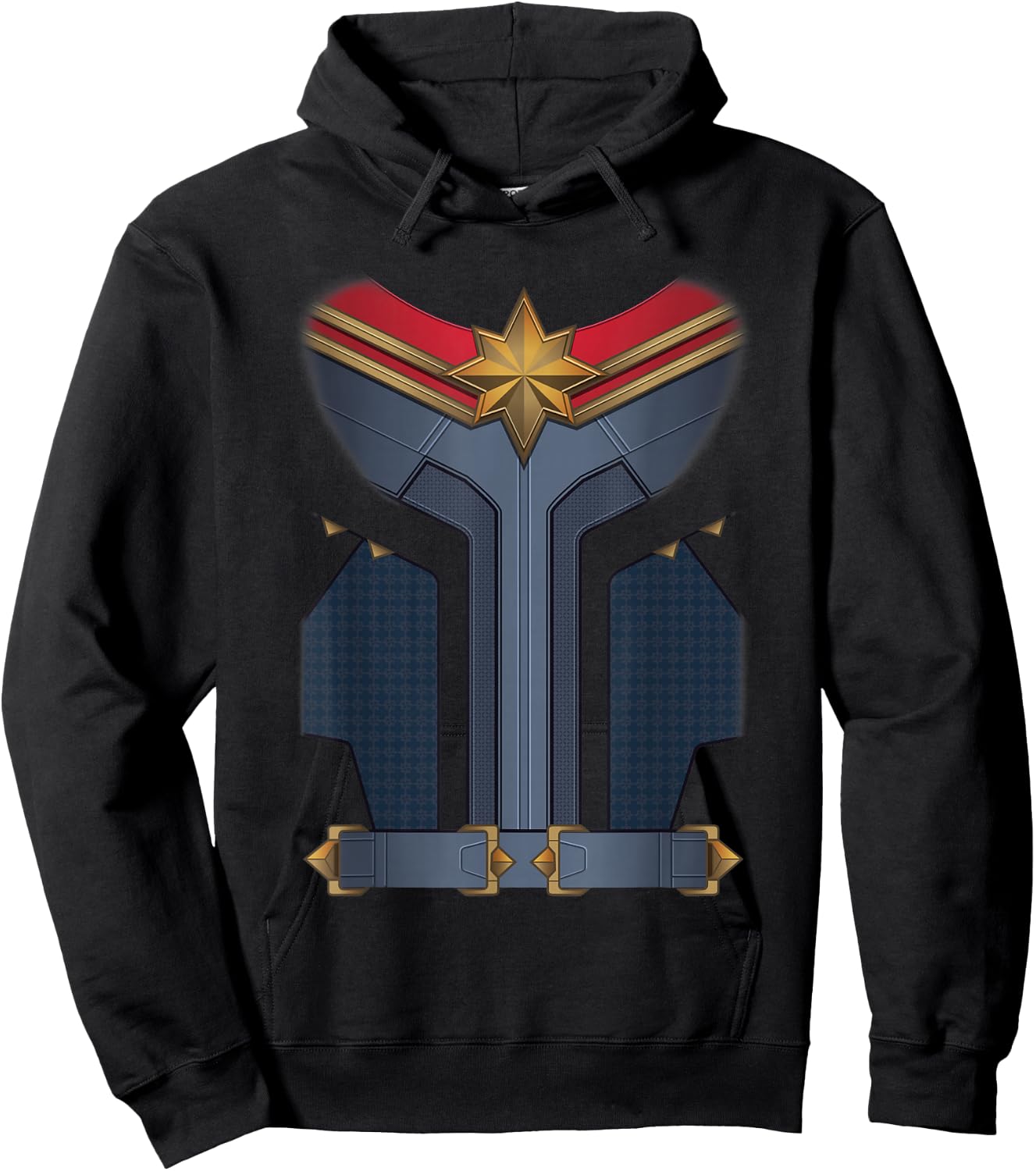 Marvel The Marvels Halloween Captain Marvel Hero Costume Hoodie - Hoodie | Black