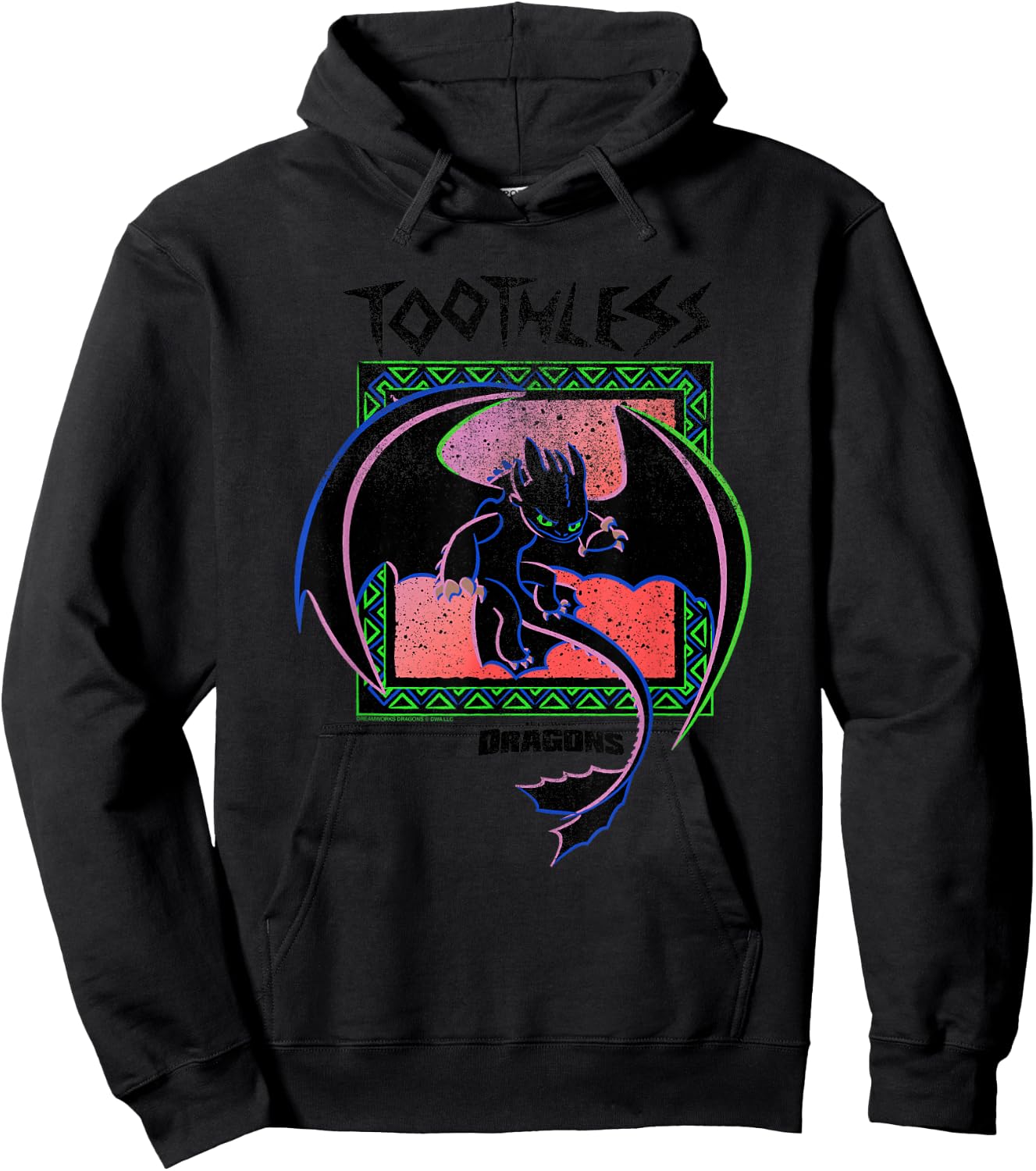 DreamWorks Dragons Toothless Neon Hoodie - Hoodie | Black