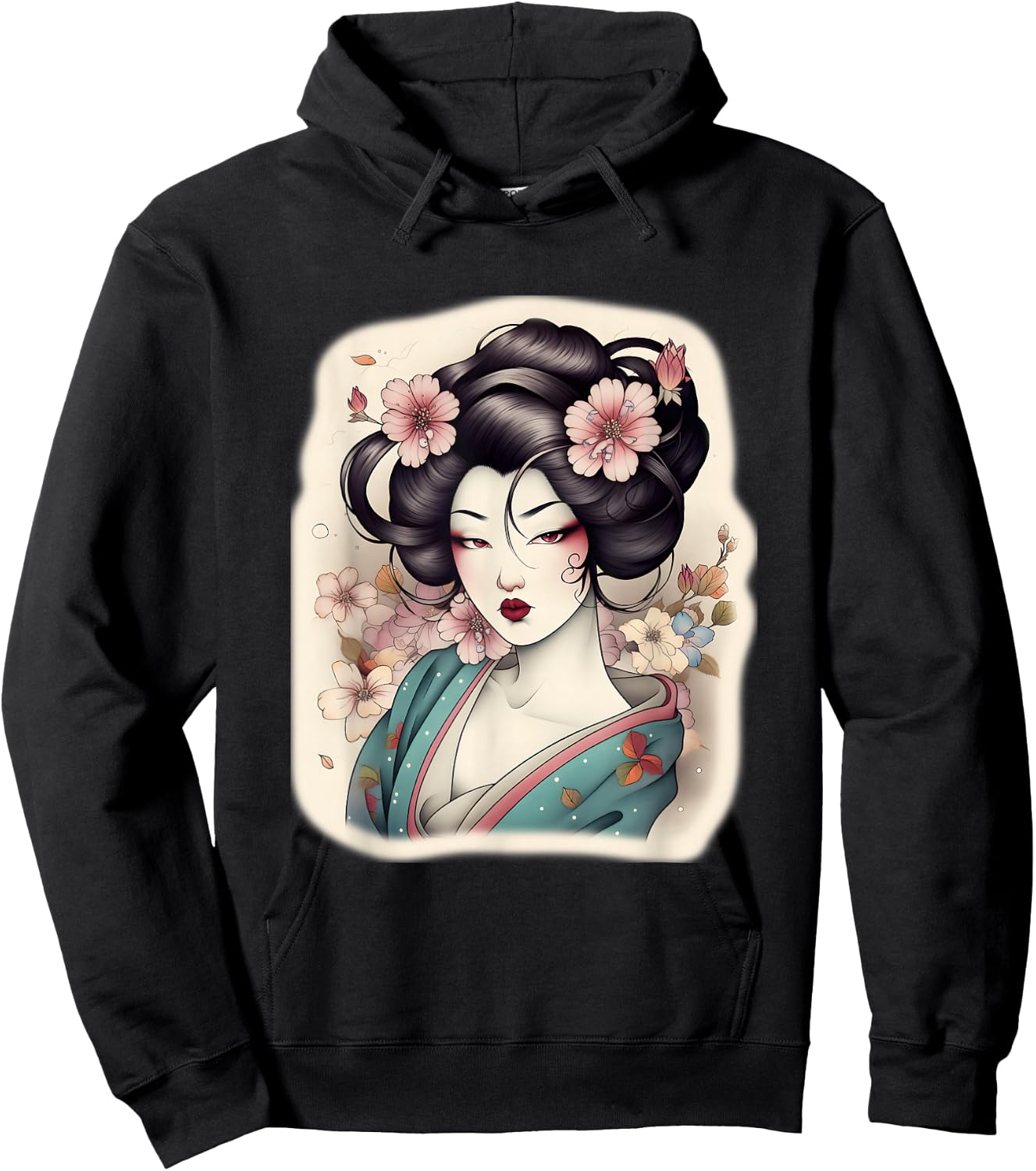Japanese Geisha Tattoo Design Women Hoodie - Hoodie | Black