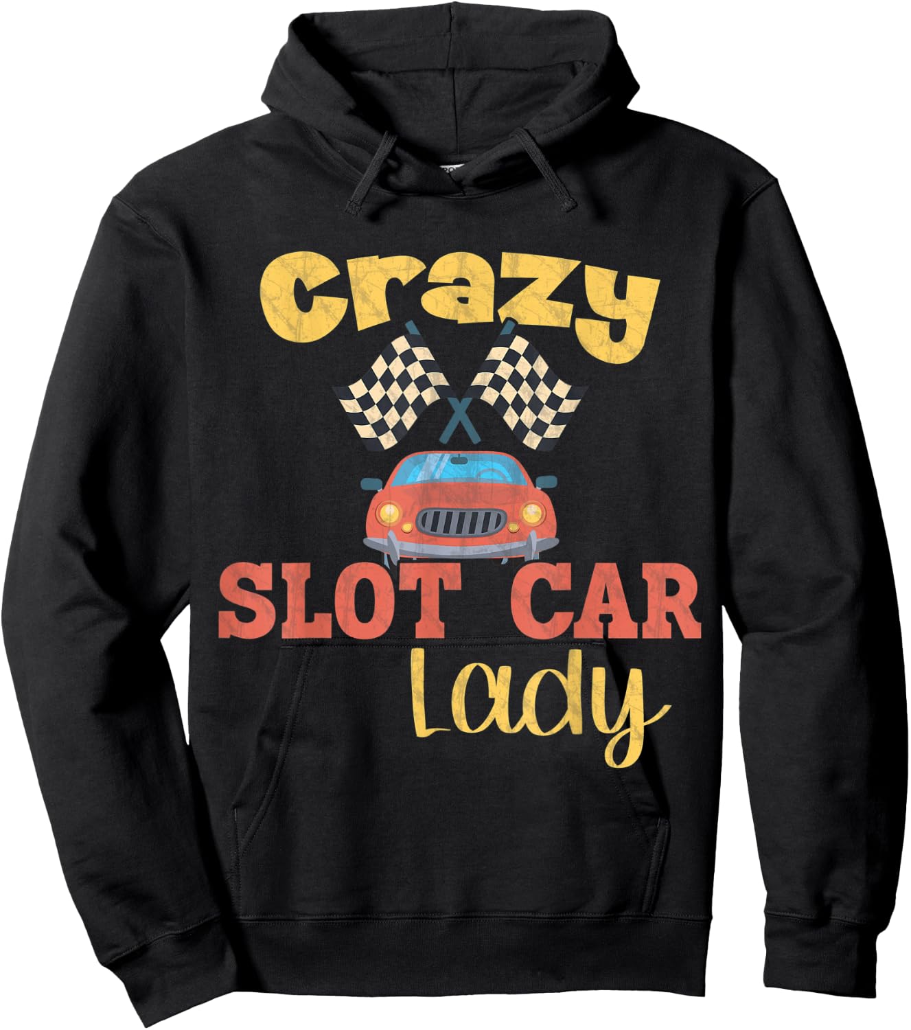 Crazy Slot Car Lady / Slot Car Hoodie - Hoodie | Black