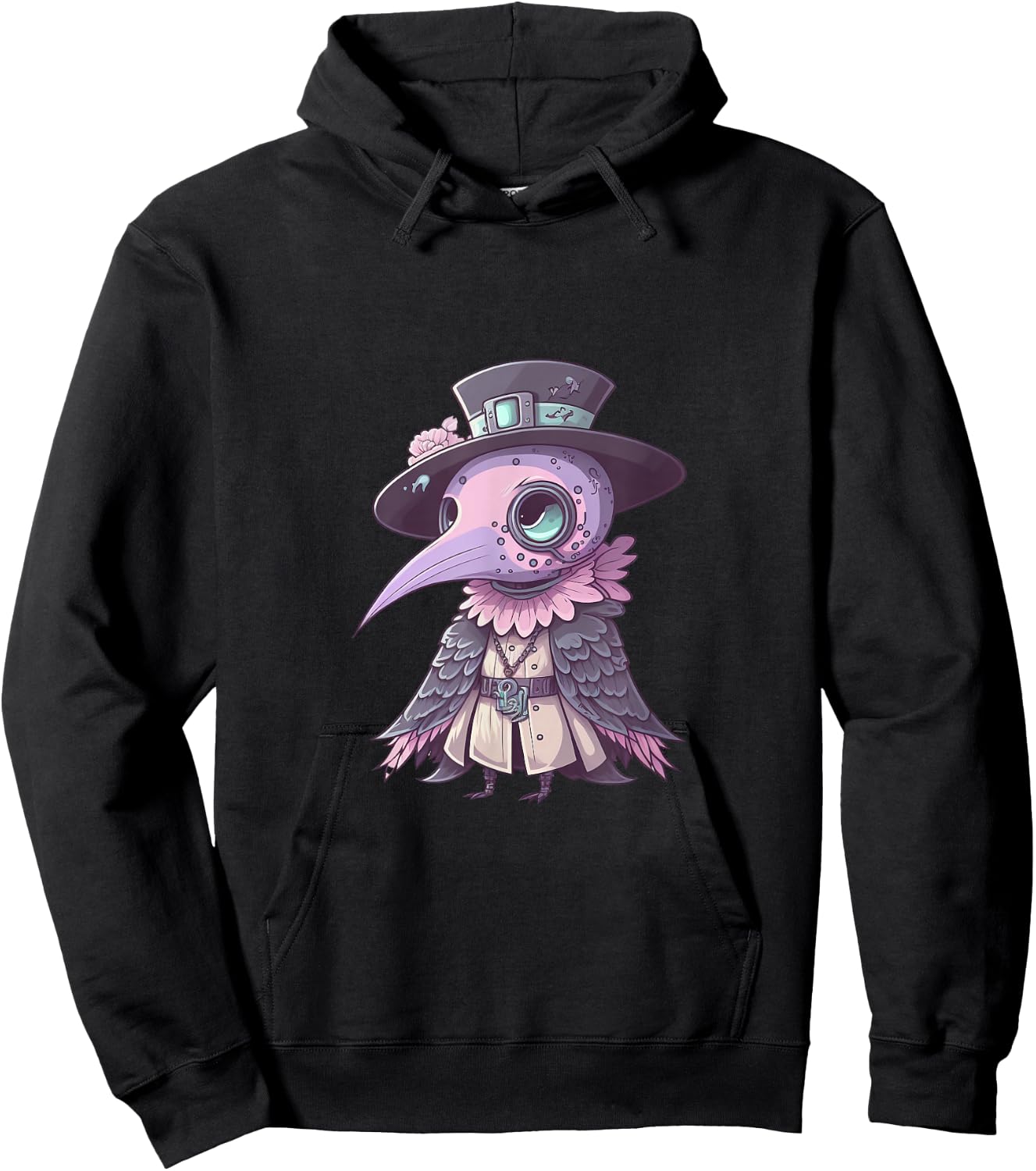 Creepy Kawaii Pastel Goth Plague Doctor Hoodie - Hoodie | Black